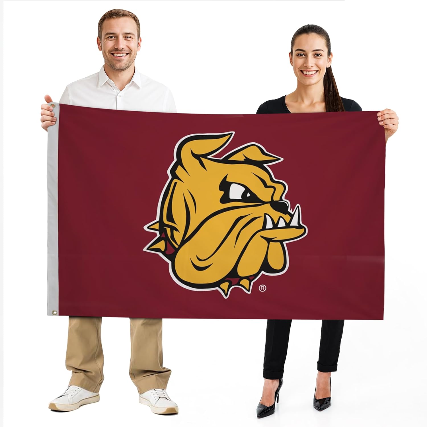 Minnesota Duluth Bulldogs College Sports Printed Flag - NCAA Licensed - Nylon - School Banner (Black, Maroon, Gold) (2' x 3')