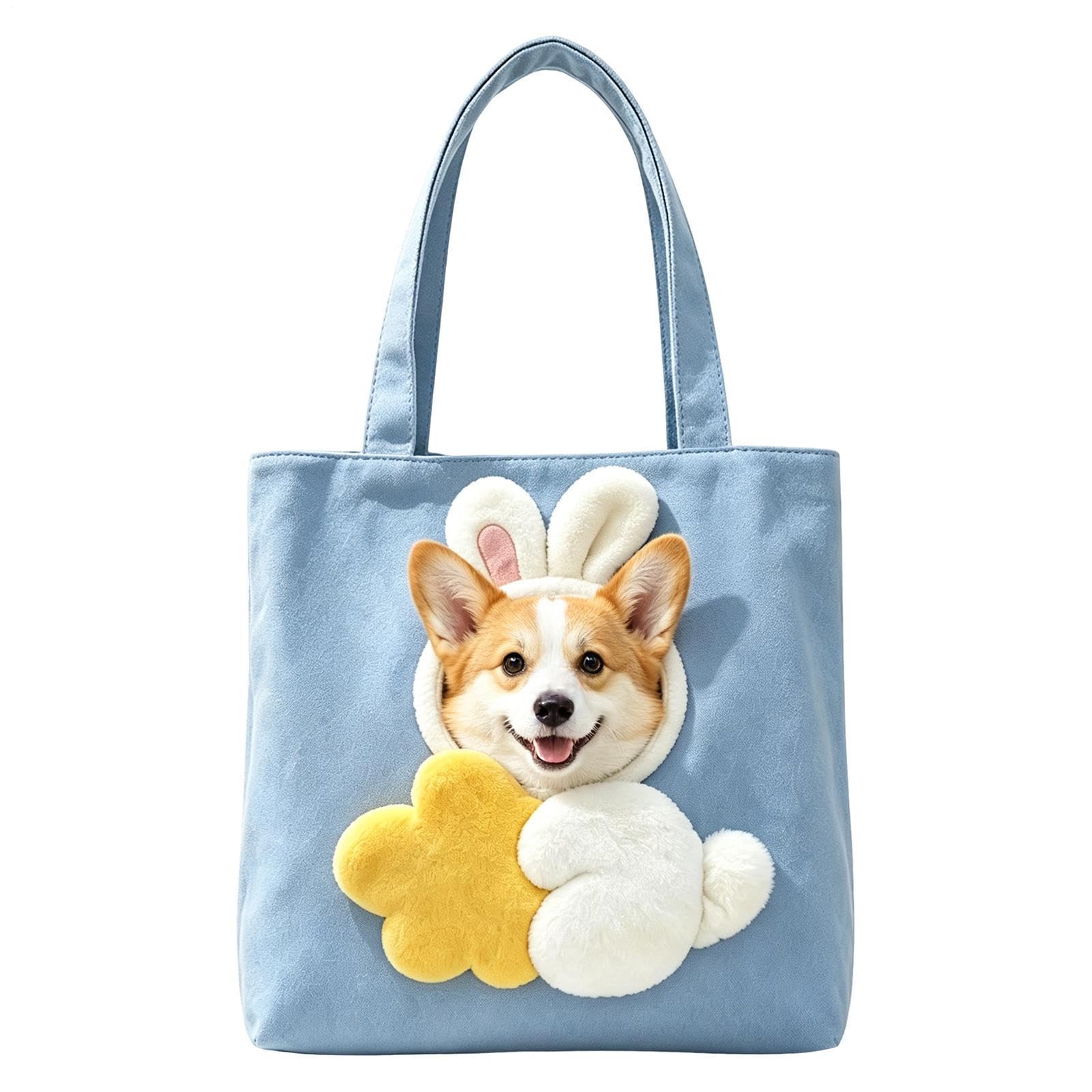 Cat Carrier Large, Breathable Head Exposed Cute Canvas Pet Travel Bag