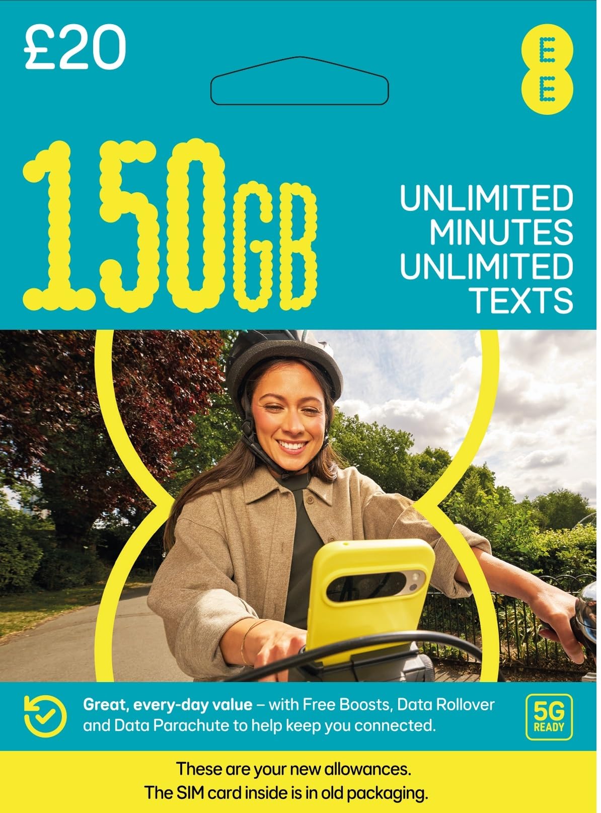 EE 50GB Pay As You Go SIM Card 3-in-1 Nano Micro Standard