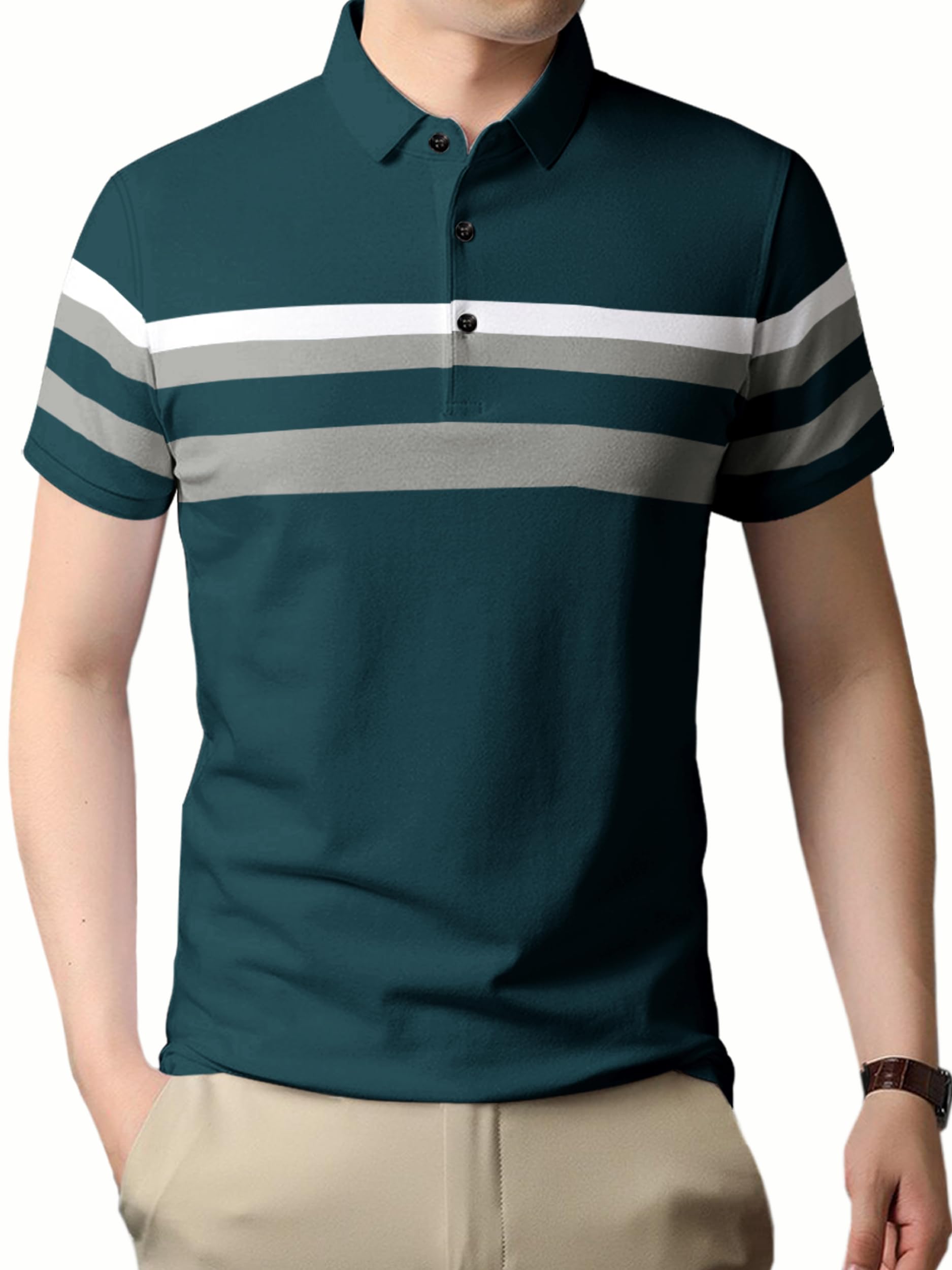 Noble MonkMens Pure Cotton Loose Half Sleeve Polo T-Shirt | Collar Tshirt |Casual T-Shirt