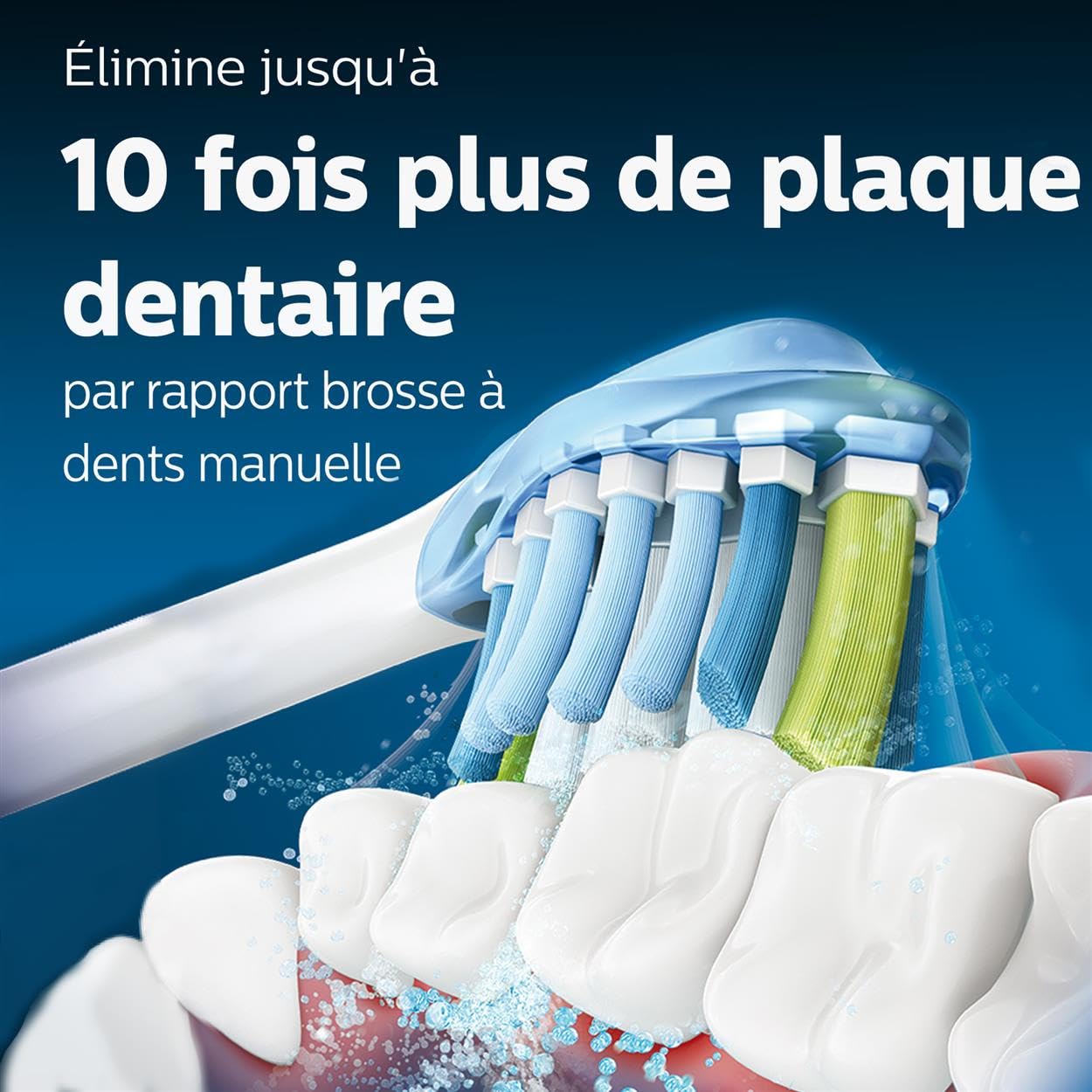 Philips Sonicare Lot de 2 têtes de brosses à dents électriques soniques C3 Premium Plaque Defence, Blanc (Modèle HX9042/17)