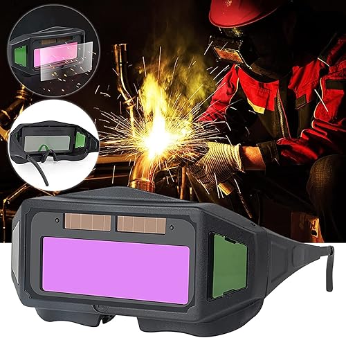 OhMill Gafas de soldadura con oscurecimiento automático solar, gafas panorámicas antirreflejos, gafas de seguridad para soldador, máscara para