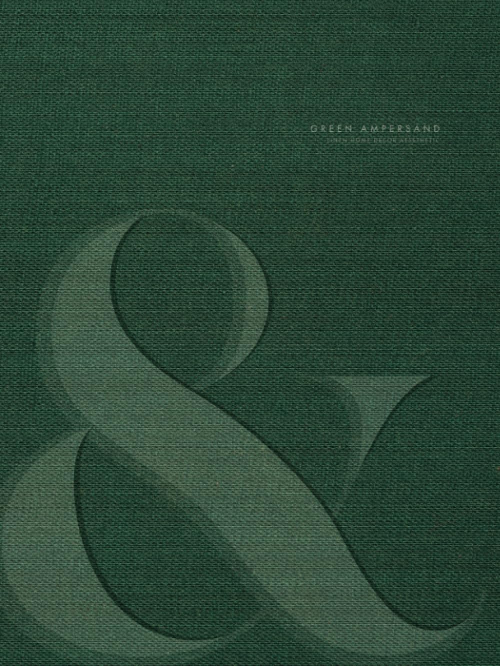 Green Ampersand - The Home Decor Accent Book for Stacking and Coffee Table Displays | Hard Cover with Realistic Fabric Effect: Ideal for Interior ... and Dining Table or Living Room Decoration