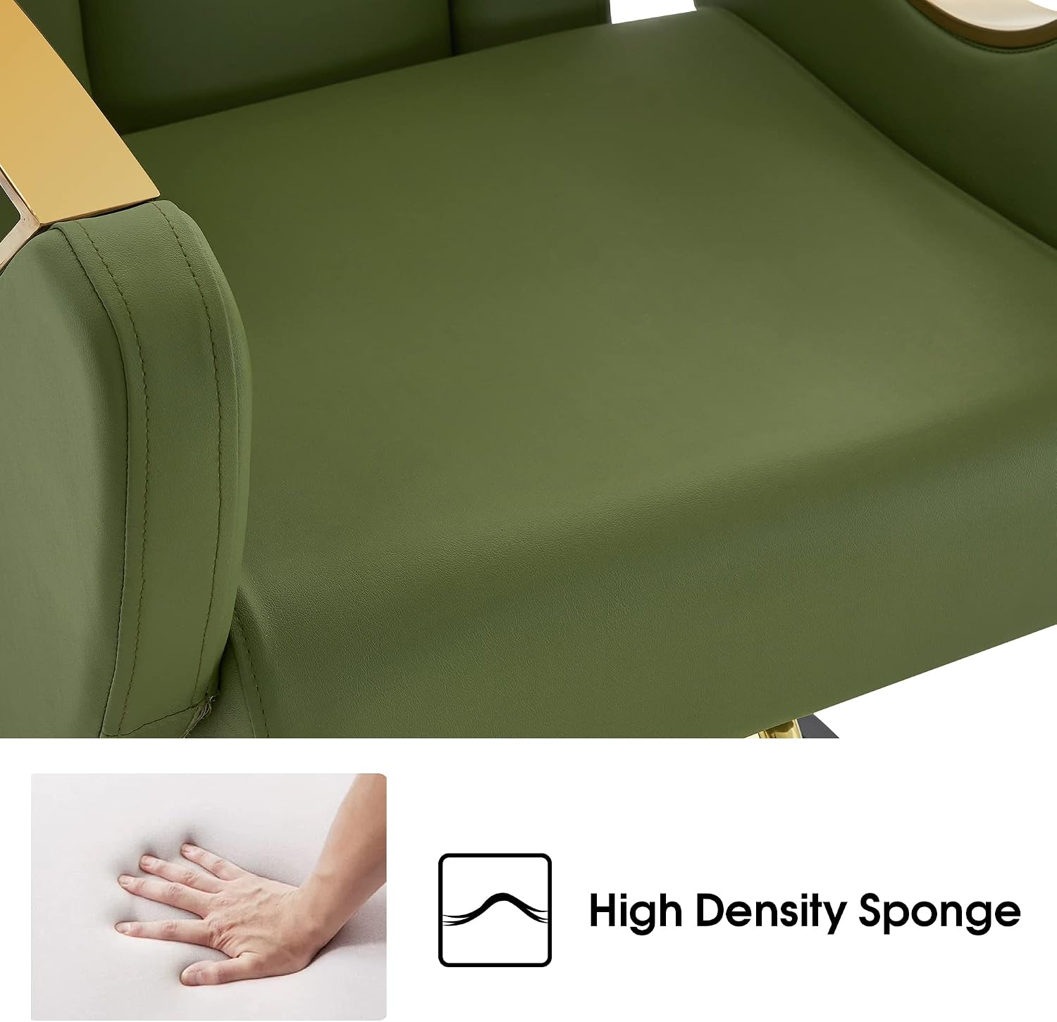 BarberPub Luxurious Classic Barber Chair Hydraulic Pump Recline Beauty Spa Styling Salon for Hair Stylist Equipment 9578 (Green)