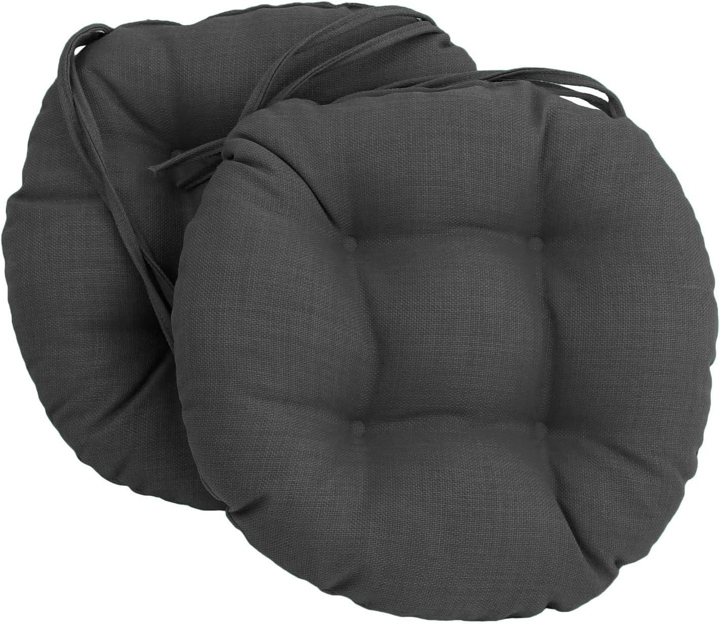 Blazing Needles 16-inch Indoor/Outdoor Round Chair Cushion, 16" x 16", Cool Gray 2 Count