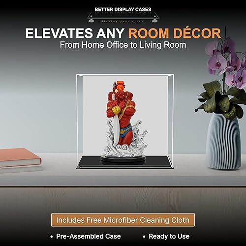 Vista 538 de Better Display Cases Versátil vitrina de acrílico transparente - Caja rectangular grande con base blanca 18" x 12" x 3" (BK09)