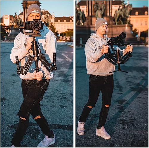 Miniatura 7 de DIGITALFOTO DH04 Pro Z Eje flexible desmontable amortiguador de doble mango soporte soporte con correa compatible para ZHIYUN Crane 2PlusV2 Weebill