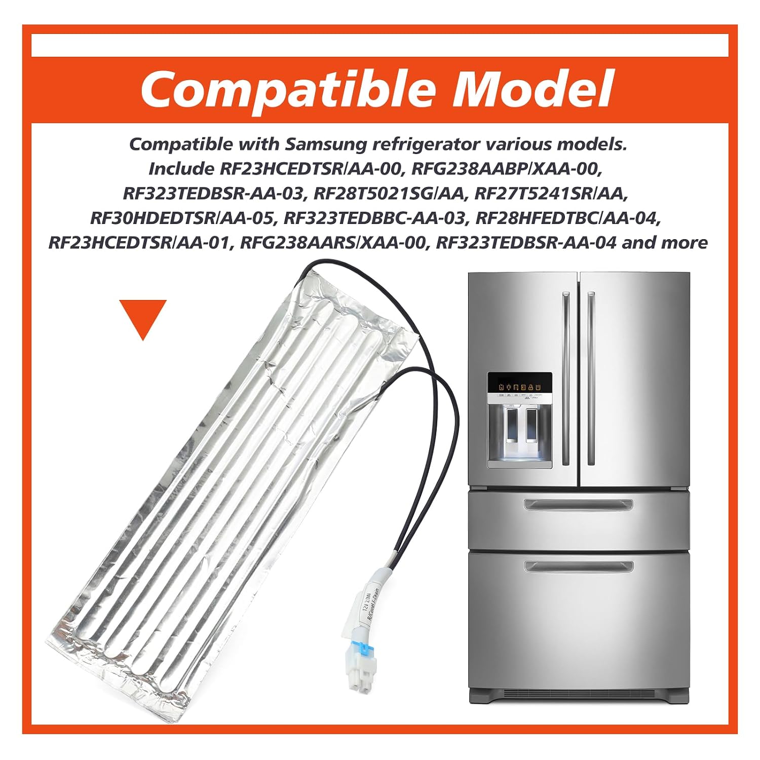 DA47-00192E Refrigerator Ice Maker Fill Tube Heater Replacement for Samsung Refrigerator Replace 2031472 AP4444212 PS4140448 EAP4140448 Heater-Water Pipe/Refrigerator Heating Element
