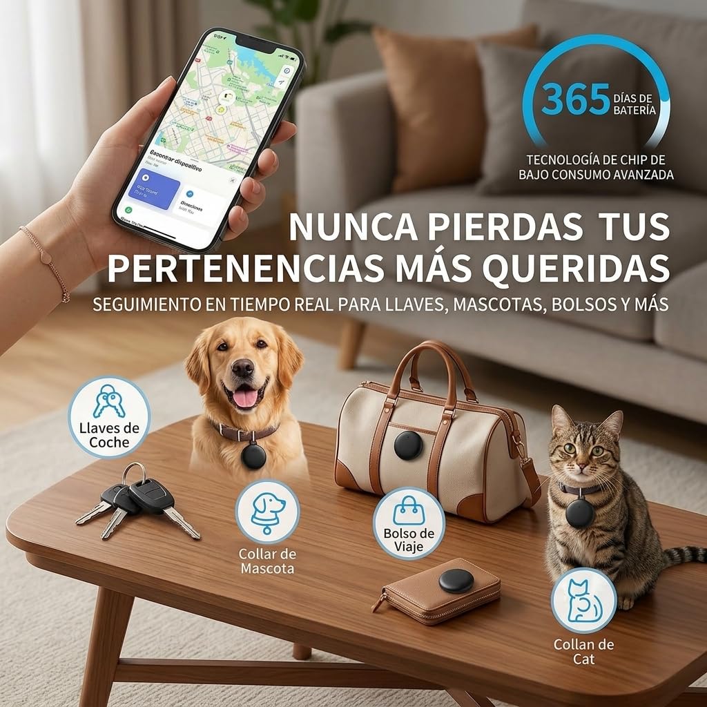 Aimtrack Pro - Buscador de artículos Bluetooth, rastreador de Mascotas y localizador GPS Global, Compatible con Sistemas iOS y Android