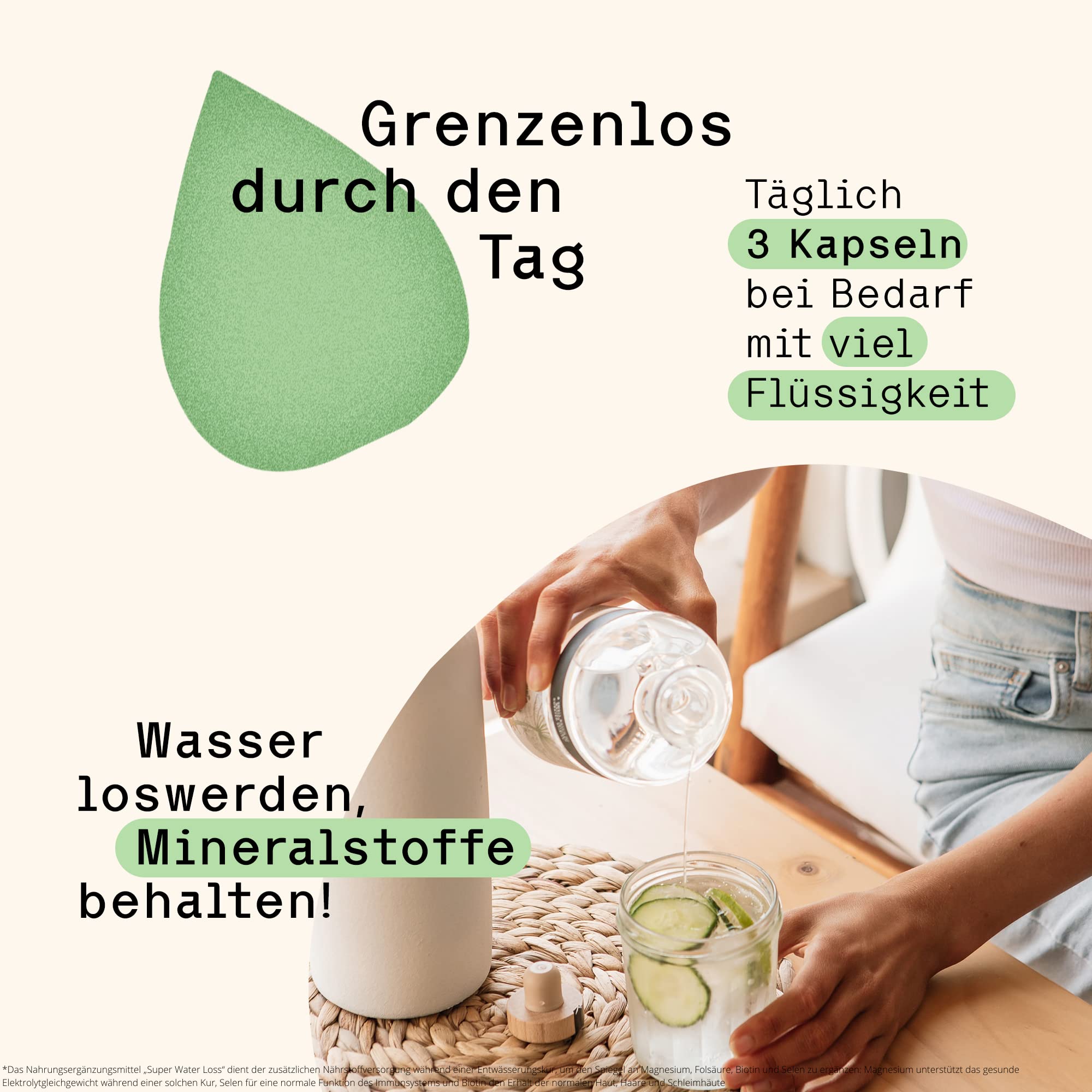 grenzenlos® Super Brennnessel 9-in-1 Komplex | 540mg Brennnesselblatt-Extrakt + Wacholder, Petersilie & Fenchel | pflanzliche Alternative zu Entwässerungstabletten | 90 Kapseln vegan | Made in Austria