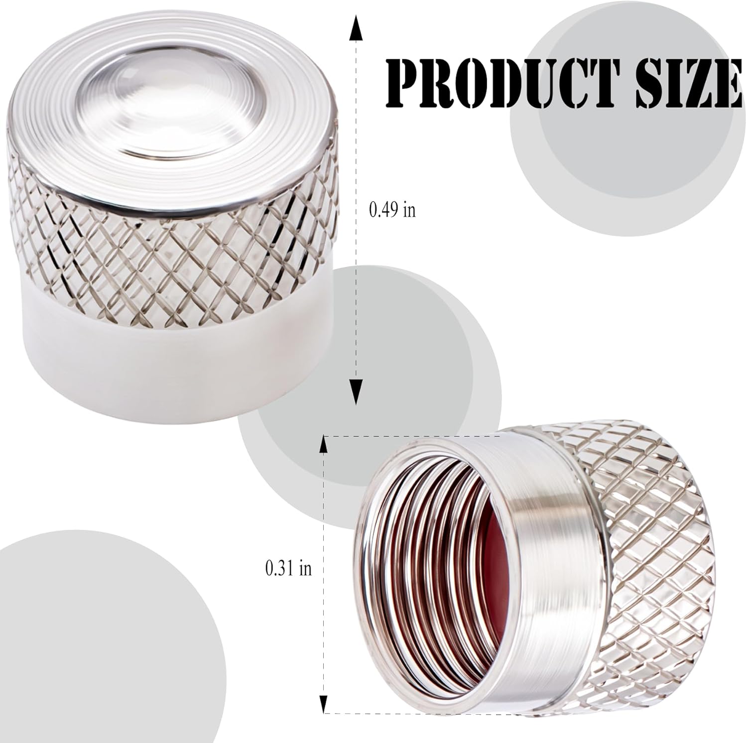 12PCS Premium Metal Brass Tire Valve Stem Caps, Airtight Seal Heavy Duty Dustproof, Universal Tire Valve Stem Covers for Cars, SUV, Trucks, Bikes, Motorcycles, Bicycles(Silver) - Image 2