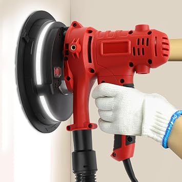 Vacuum Drywall Sander, 220V 1200W Handheld Dustless Drywall and Plaster Sander, LED Light, 1200-2500rpm, Variable Speed, 7in Disc, Switch Lock Feature
