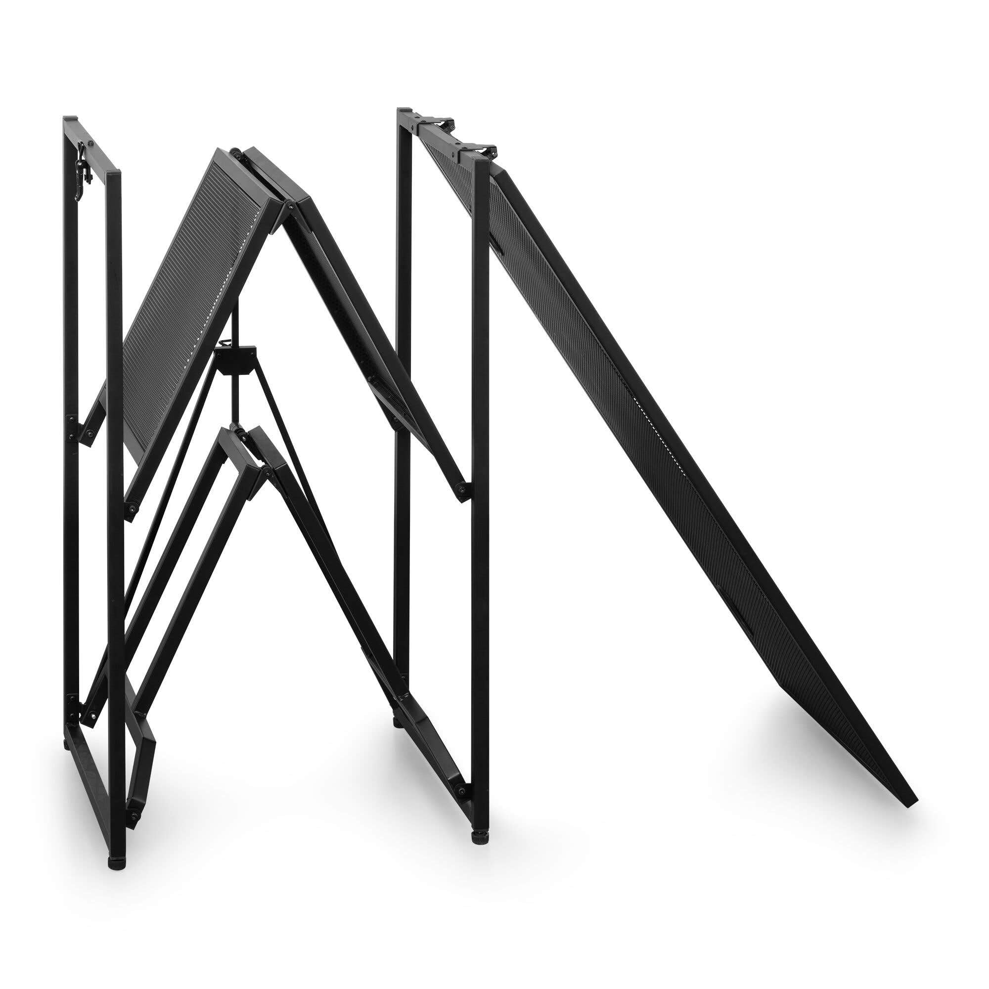 Vonyx DBF105 DJ Pult - Faltbarer DJ Tisch mit Tasche, 1 Meter, Klappbarer DJ Booth mit Schwarzer & Weißer Front, 25kg Traglast, Robust & Stabil, Perforiertes Alu, Multifunktionstisch für DJ Equipment