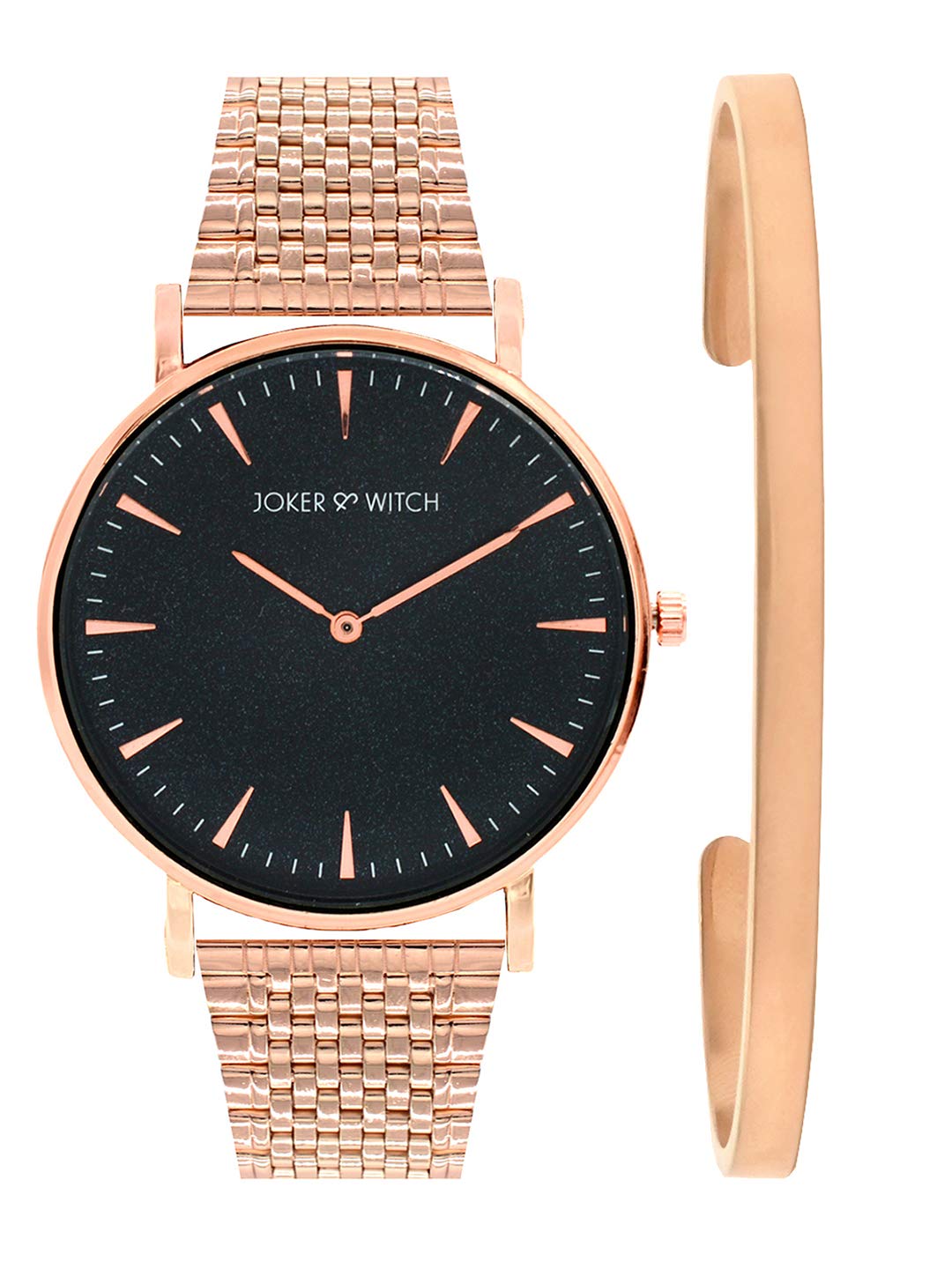 Joker & Witch Stainless Steel Amy Rosegold Analogue Watch Bracelet Stack For Women, Black Dial, Rose Gold Band (B08TC546R8) Amazon Price History, Amazon Price Tracker