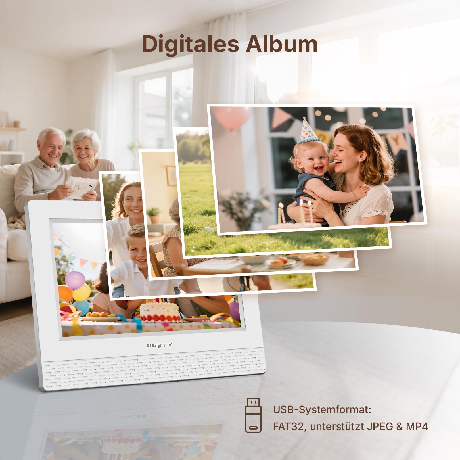 7 Zoll Digitale Kalenderuhr für Senioren mit Sprachansage
