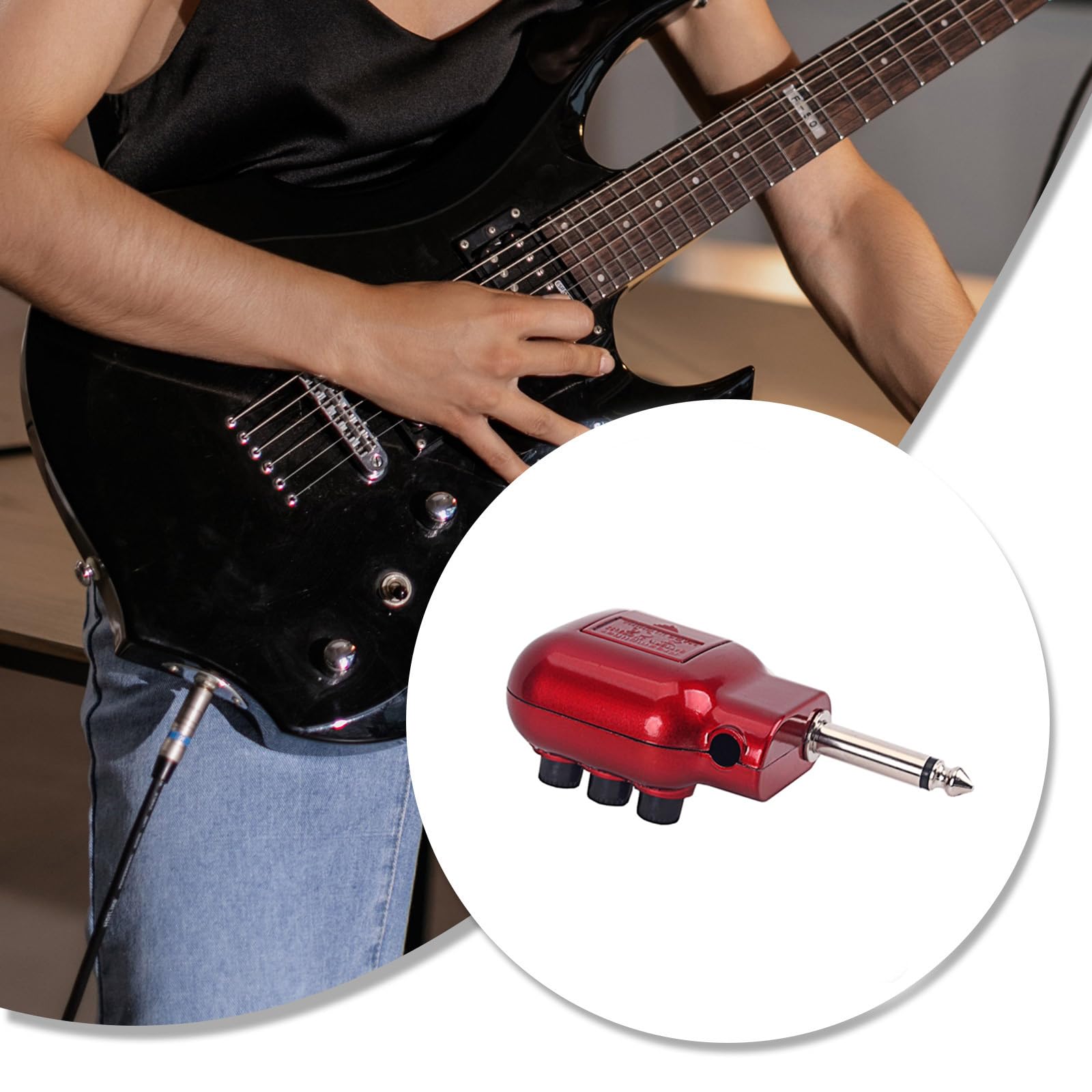 Preamplificatore per chitarra acustica dimensioni compatte Chitarre sostitutive Pickup EQ Equalizzatori Preamplificatore da 6, 35 mm Resistente per chitarra Strumento musicale Parte