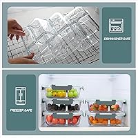 Vista 2 de KOMUEE Glass Meal Prep Containers 3 Compartments, 5 Pack 36 oz, Glass Food Storage Containers with Lids, Airtight Lunch Bento Box, Portion Control