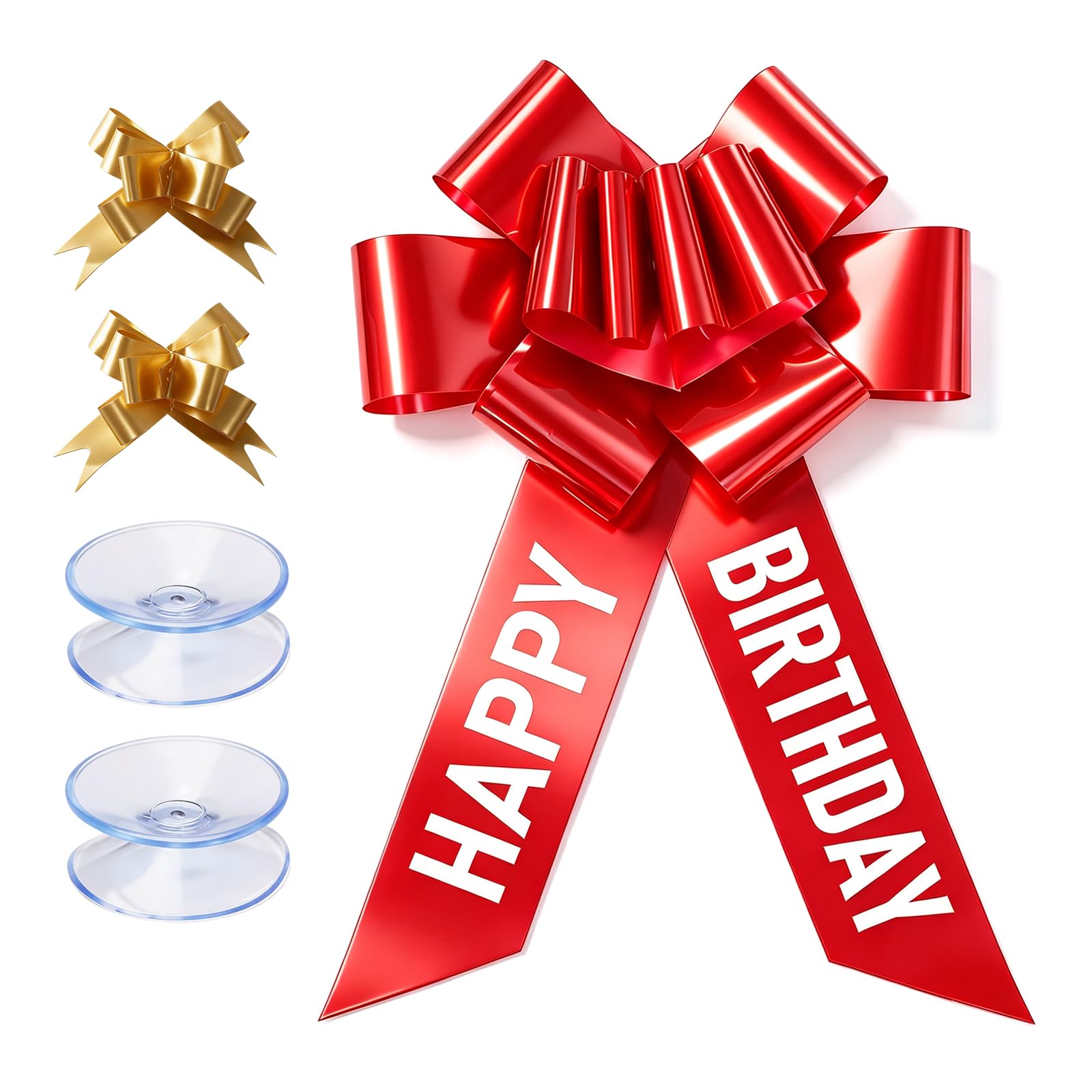 IONEKIUK 30 Inch Satin Car Bow with Suction Cups Birthday Gift Decoration
