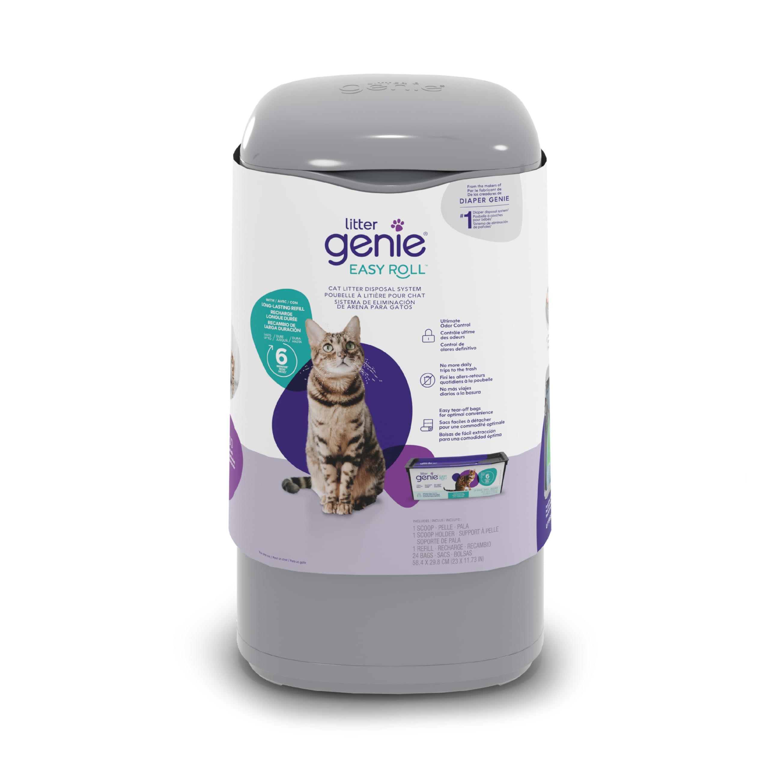 Litter Genie LitterLocker pail with 1 Octagonal refill