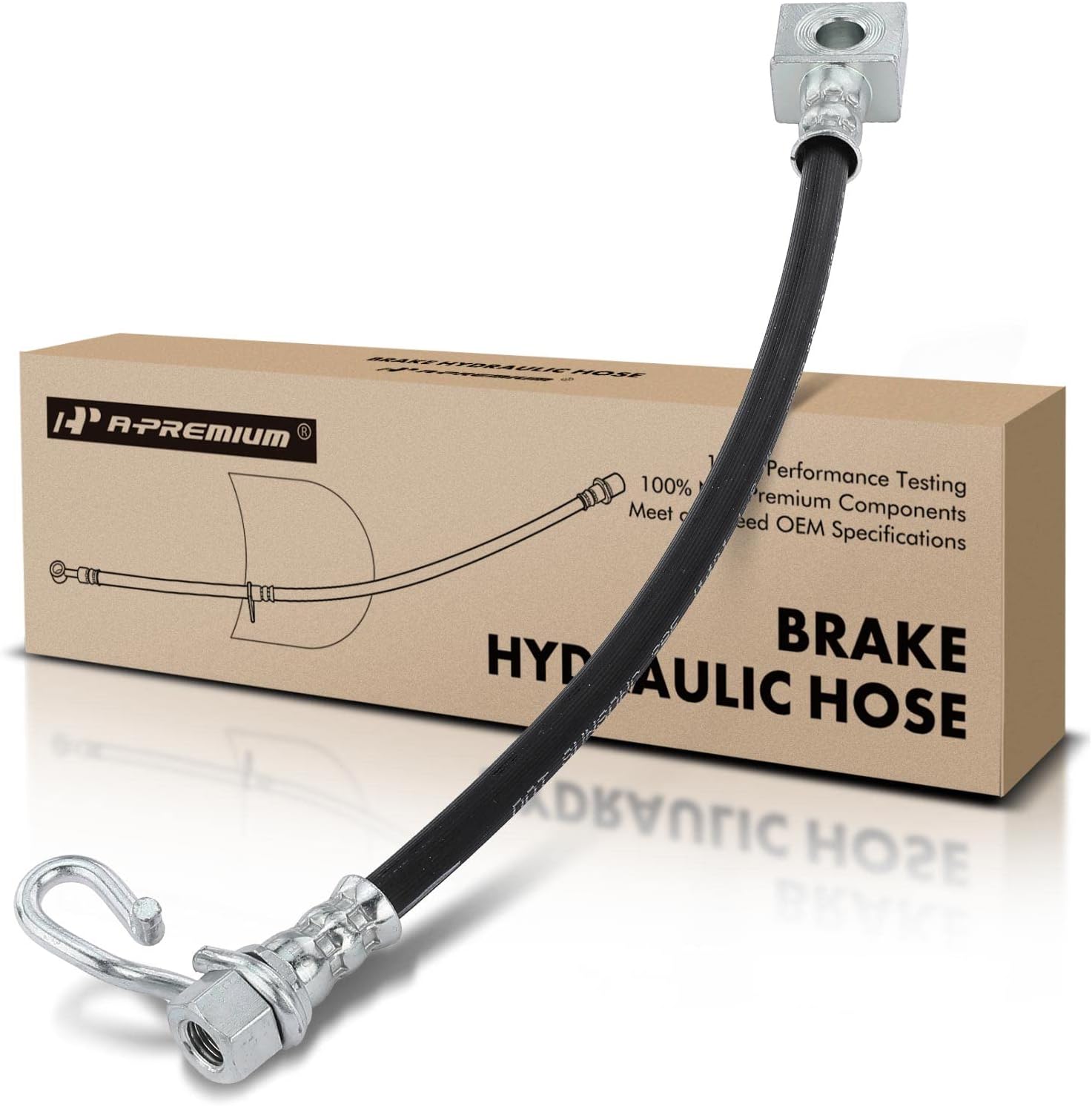 A-Premium Rear Passenger Brake Hydraulic Hose Compatible with Select Ford Models - E150, E250, E250 Econoline, E350 Club Wagon, E350 Super Duty, E350 Econoline Club Wagon - Replace# 6C2Z2A442CA