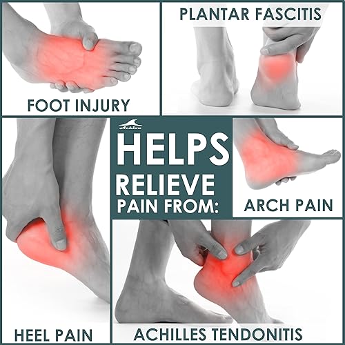 Miniatura 4 de Achiou Tobillera para mujeres y hombres, calcetines de apoyo de manga de compresión de tobillo (par) para fascitis plantar, soporte de arco,