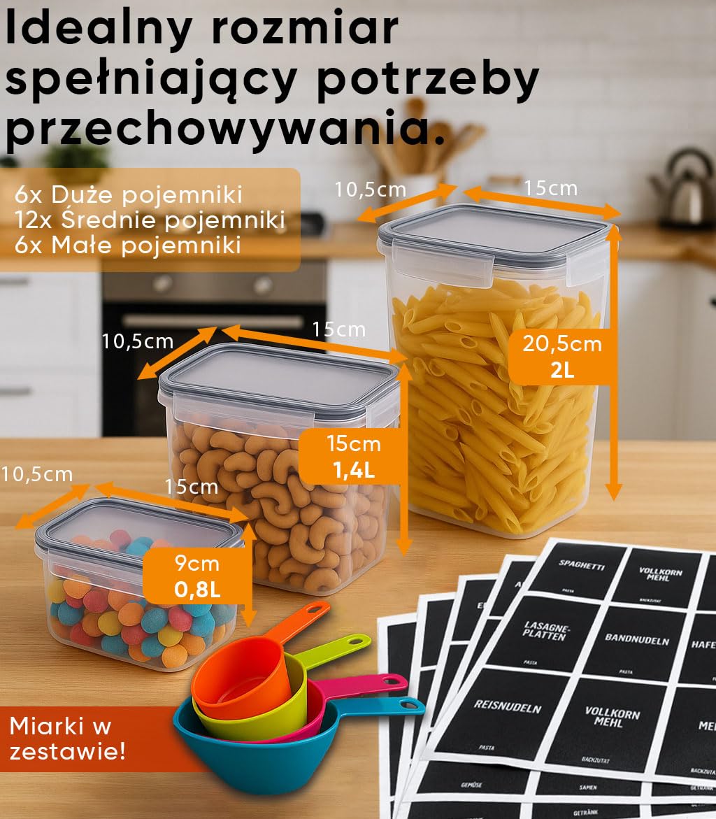 Deco haus® Plastikowe Pojemniki - Hermetyczne Pudełka na Żywność Wielokrotnego Użytku - Bezpieczne Używanie w Mikrofalówce, Zmywarce i Zamrażarce - Bez BPA - Zestaw 24 Szt
