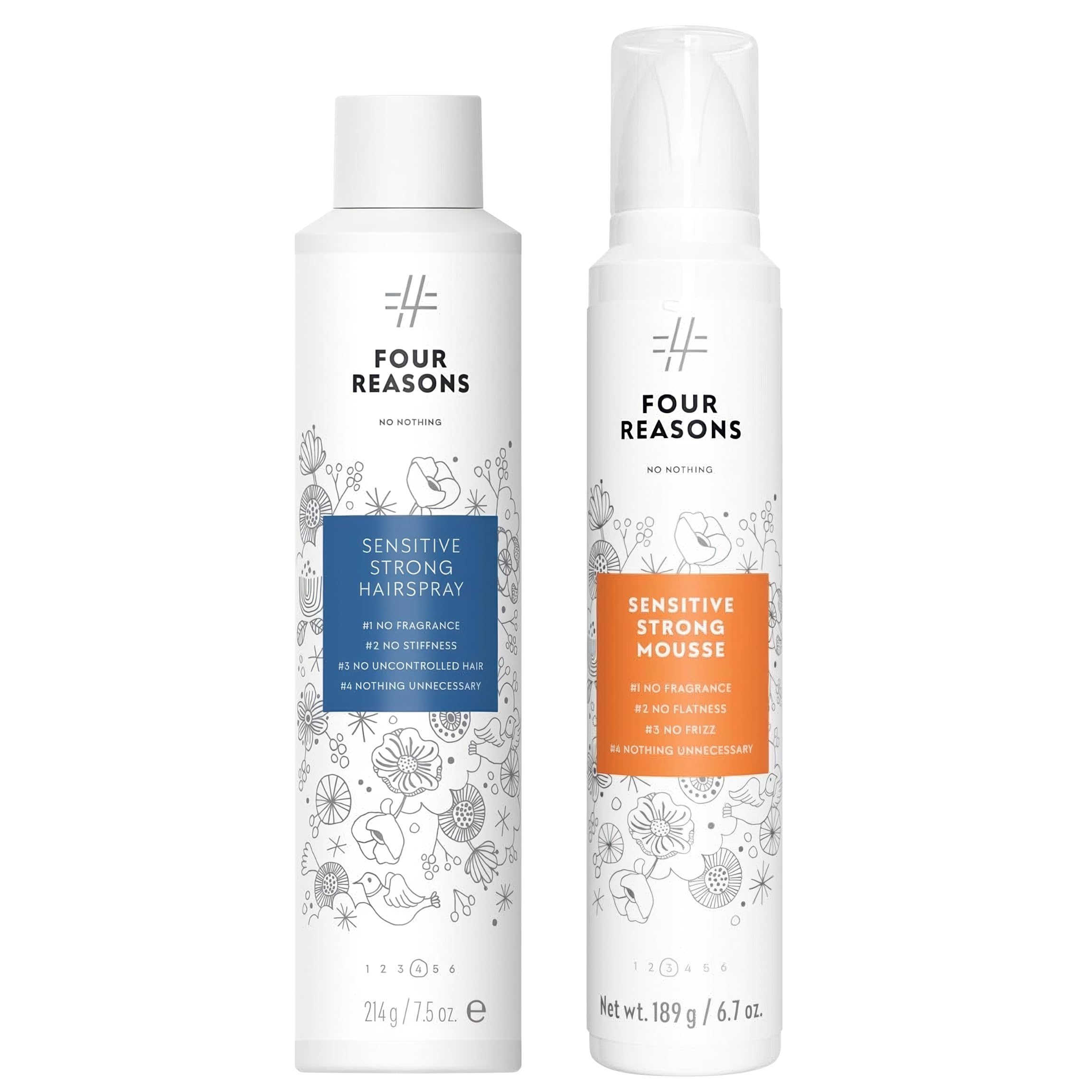 No Nothing Mousse und Strong Haarspray Bundle – Parfümfreies Volumen und starker Halt für empfindliche Kopfhaut
