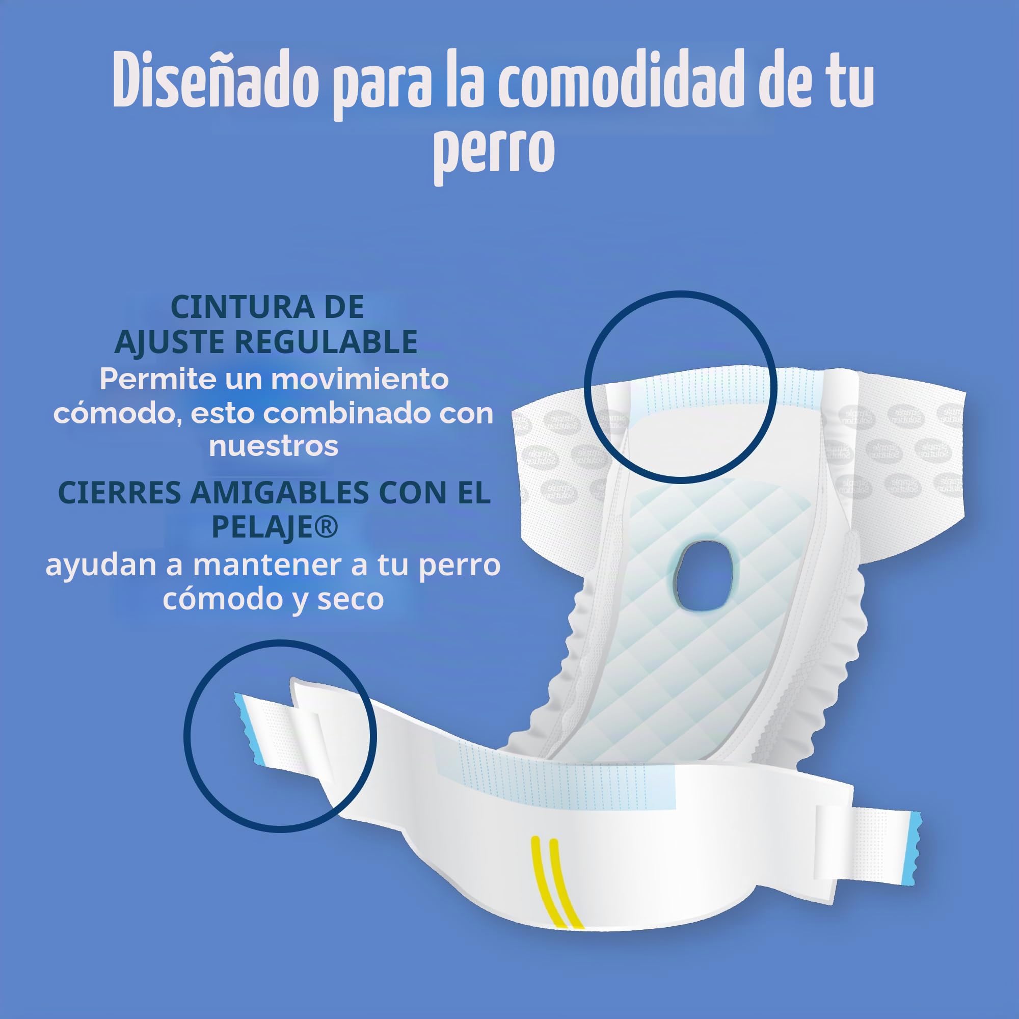 Simple Solution True Fit - Pañales desechables para perros hembra, súper absorbentes con indicador de humedad, 30 unidades, blanco, L/XL