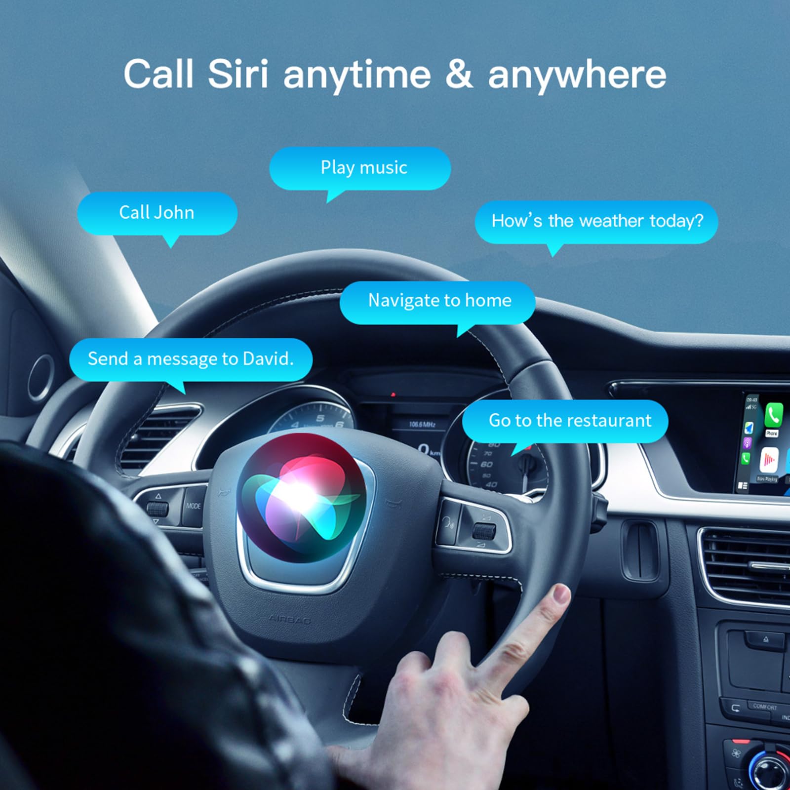 Module CarPlay/Android Auto sans fil pour Audi A3 8V A4 B9 A5 Q2 Q7 Q5L 2014-2021 Système MIB/MIB2, compatible Mirrorlink et fonctions d'origine OEM