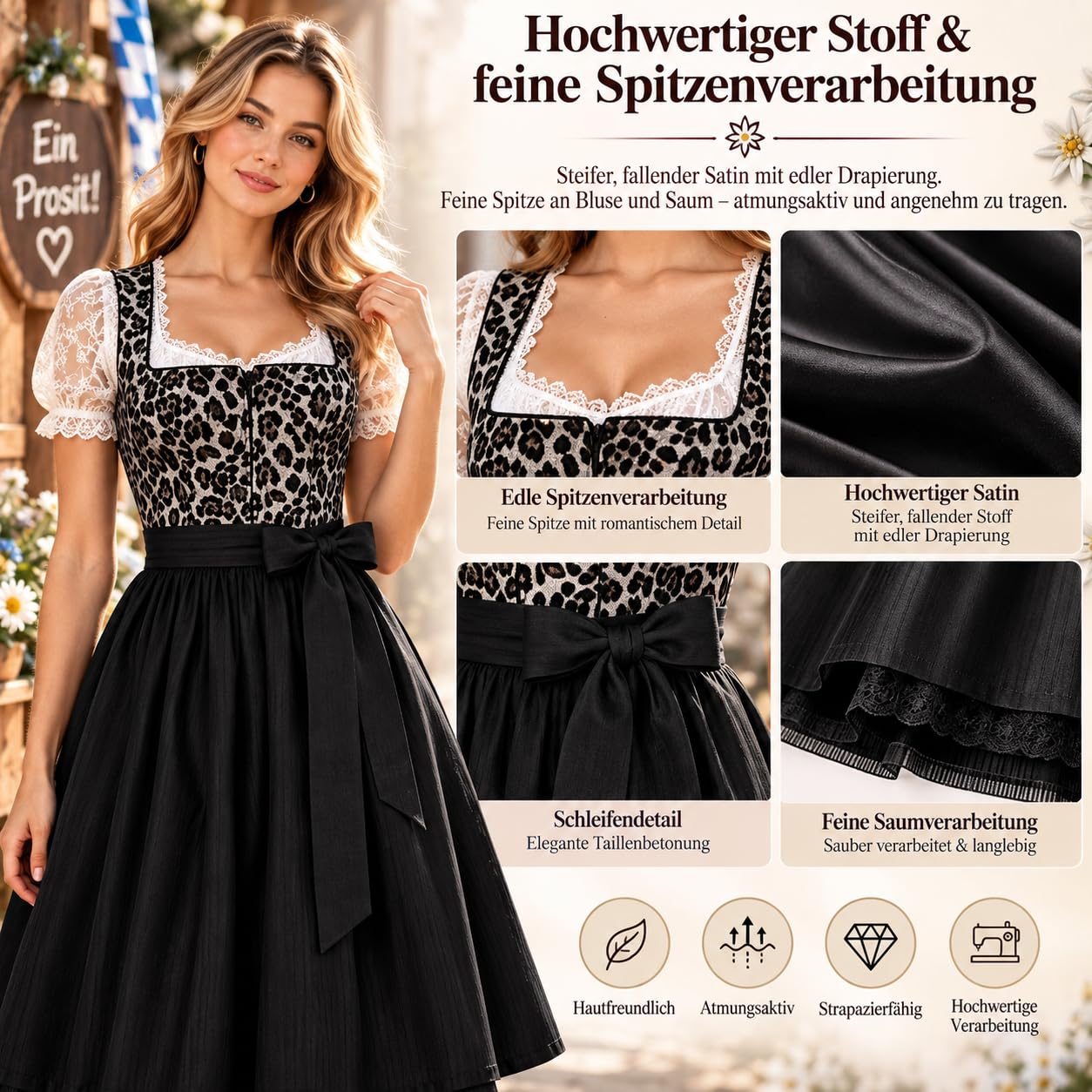 Generisch Dirndl Grosse Grössen Oktoberfest Damen Outfit Dindl Midi Für Schürze 'Dirndl Dirndlkleid Lang Dirnd Samtdirndl Beige Trachtenkleid Drindl Langes Mit Bluse Und Samt Wiesn