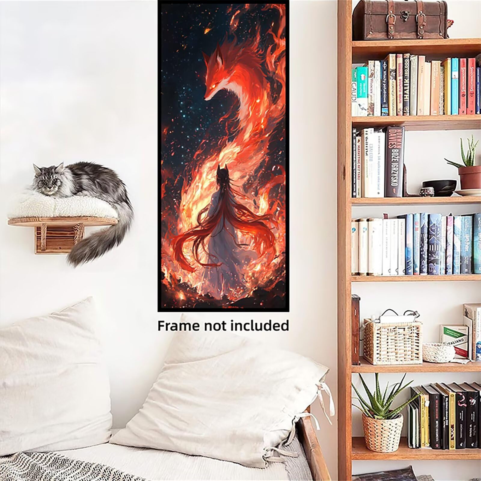 Malen Nach Zahlen 50x150cm Leinwand Ostliche Mythen Malen Nach Zahlen Erwachsene mit Ohne Rahmen, DIY Kreativ Set für Erwachsene mit Pinseln und Acrylfarbe, Deko Frau Landschaft Geschenk, P0M-632