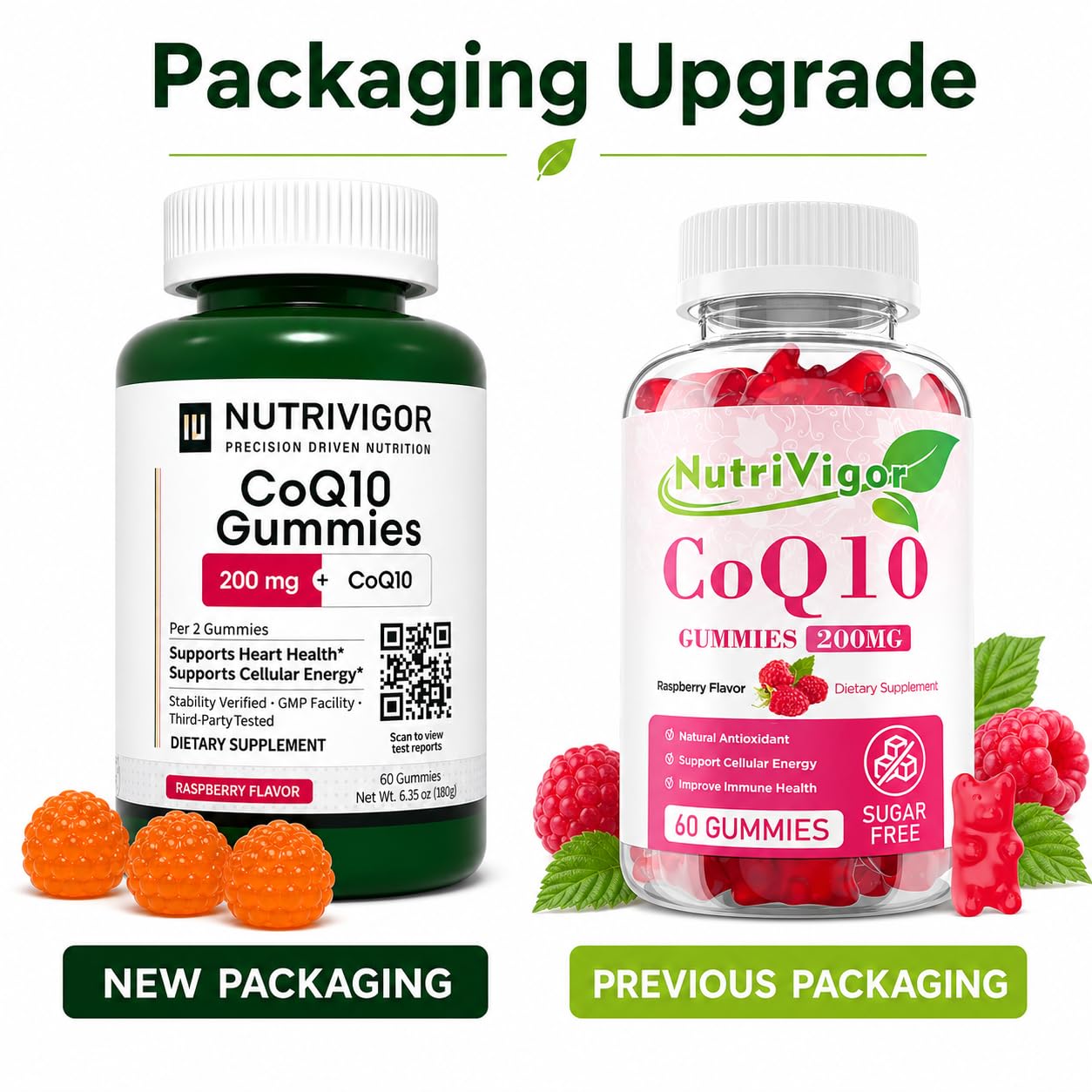 CoQ10 Gummies 200mg, Coenzyme Q10 Gummies for Adults, Sugar Free Vegan Supplement, Supports Heart Health, Cellular Energy & Antioxidant Support, No Artificial Colors Added, Raspberry Flavor, 60 Count — Amazon image 8