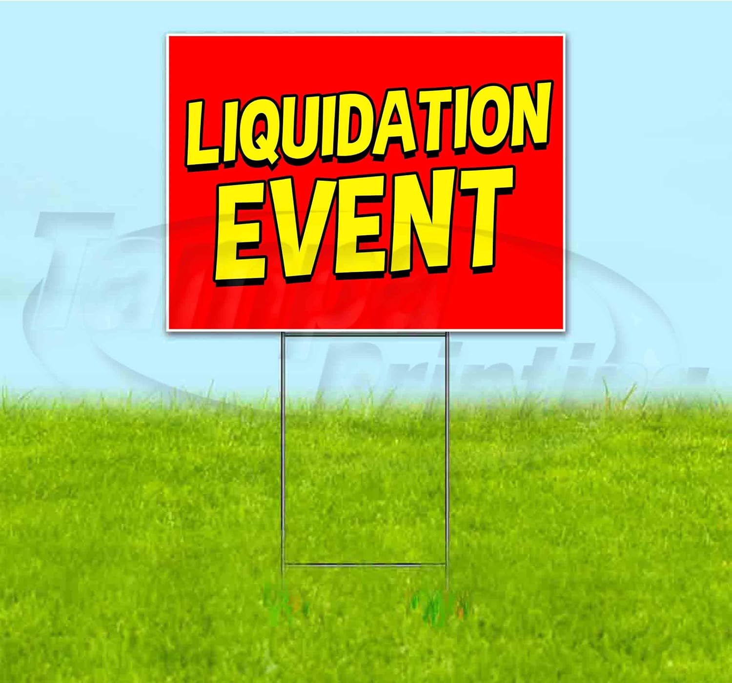 Liquidation Event Ylwred (18" X 24") Yard Sign, Quantity Discounts, Multi-Packs, Includes Metal Step Stake, Bandit Sign