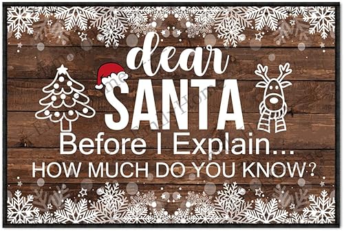 Miniatura 1 de ZUYOENCO Entryway Rugs Indoor Non Slip, Dear Santa Before I Explain How Much Do You Know Outdoor Funny Welcome Mats for Front Door Mats Indoor