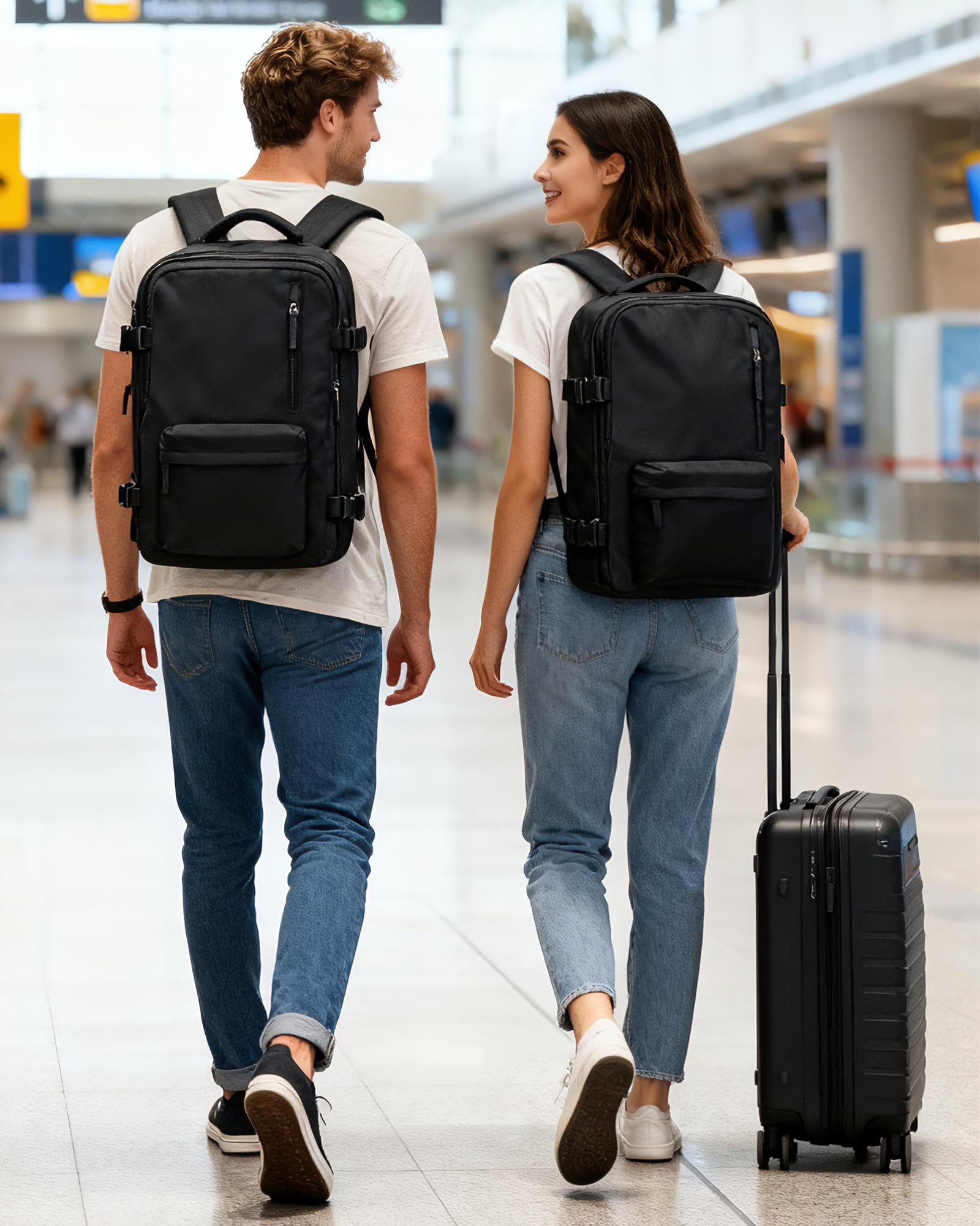BJLFS Zaino Ryanair 40x30x20 Sottovuoto con Pompa Zaino da Viaggio Ryanair | Borse da Cabina per Ryanair con Tasca Antifurto Bagaglio a mano Easyjet Sottovuoto Impermeabile Zaino Laptop 16 Pollici
