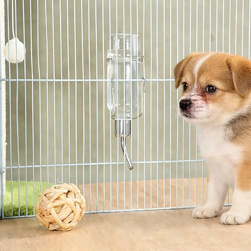 Miniatura 3 de Baluue Dispensador de agua para perros, botella de agua para mascotas sin goteo, para jaula de 6.1 fl oz, botella pequeña colgante para jaula de