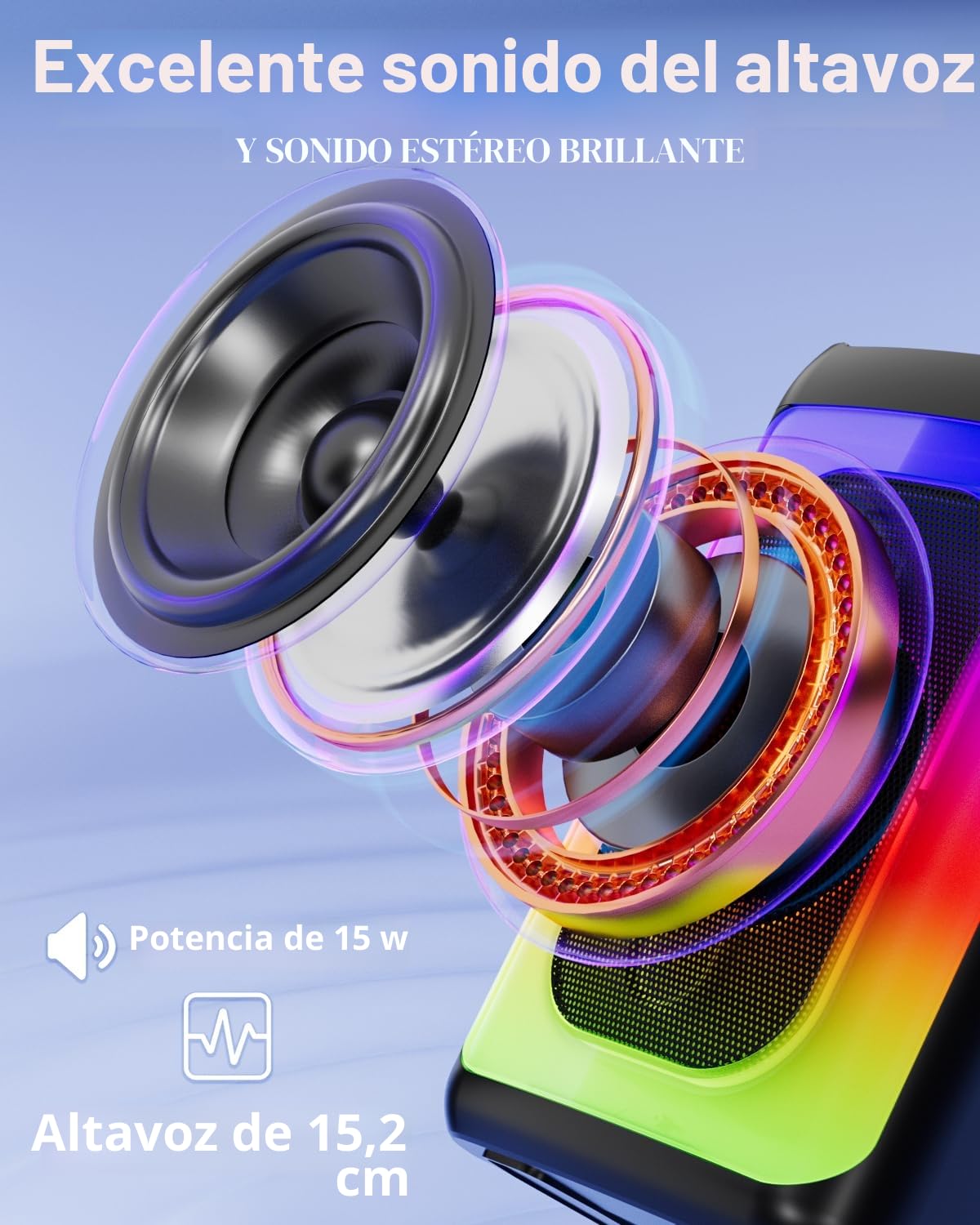 Ankuka Máquina de Karaoke con 2 micrófonos, Altavoz Bluetooth portátil con Luces LED, TF/USB, FM, AUX, TWS para Fiestas y Adultos, Regalo para Amigos y Familiares (Negro)