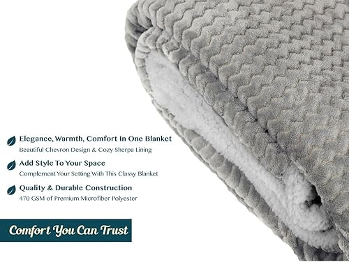 Miniatura 7 de PAVILIA manta de forro polar sherpa prémium, suave, acolchada, reversible, cálida y acogedora de microfibra lisa para sofá