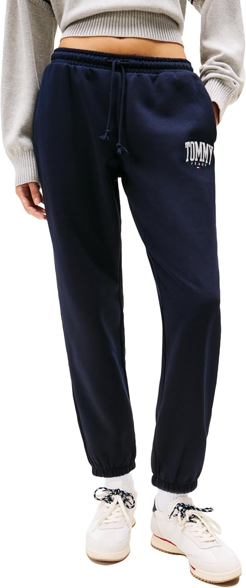 Tommy Jeans Pantalón deportivo regular con logo y cordones para mujer