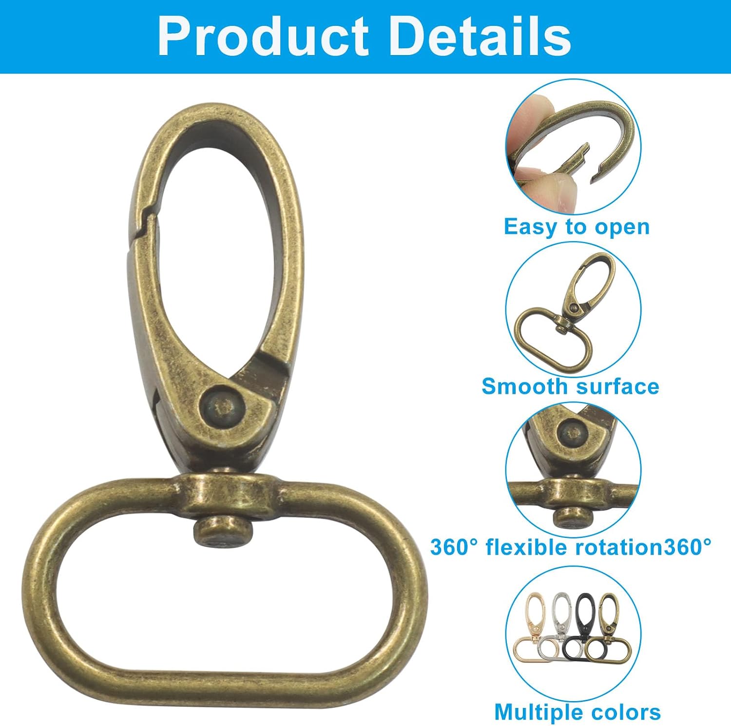 Swivel Clasp, Bronze, 1 Inch, 20 Pack image 2