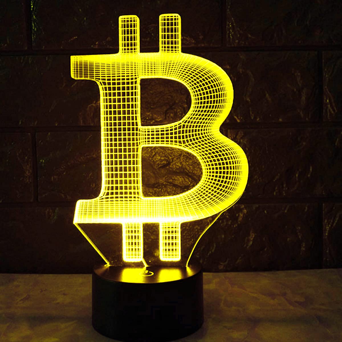 Amazon.co.jp : Jinnwell 3D ビットコイン ナイトライト ランプ イリュージョン 7色変化 タッチスイッチ テーブル デスク  デコレーション ランプ ギフト アクリル フラット ABS ベース USB ケーブル おもちゃ : ホーム＆キッチン