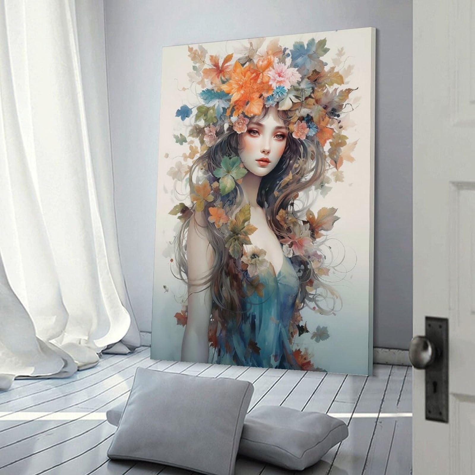 Junmoney Forest Fairy Wall Art Print 24x36inch(60x90cm), for Gallery Wall Layouts in Home Or Office, An Easy Match for Collected Prints