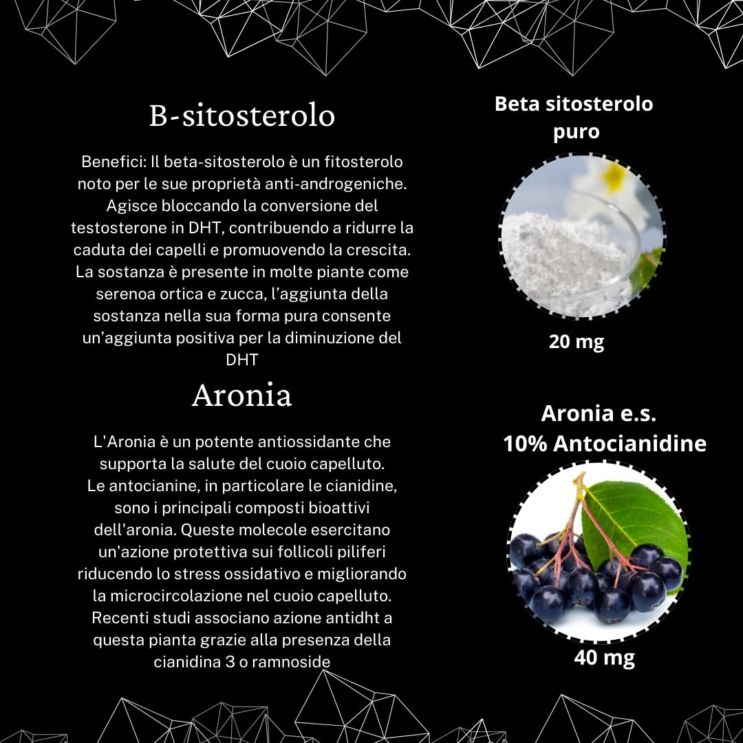 ALOMAN - Integratore per Caduta Capelli Uomo con Serenoa, Ortica, Zucca, Zinco e Riso Nero con Fiori di Fico d'India (Mix Brevettato ACTRISAVE) - 90 Capsule - Supporto CAPELLI SOTTILI - ANTI DHT