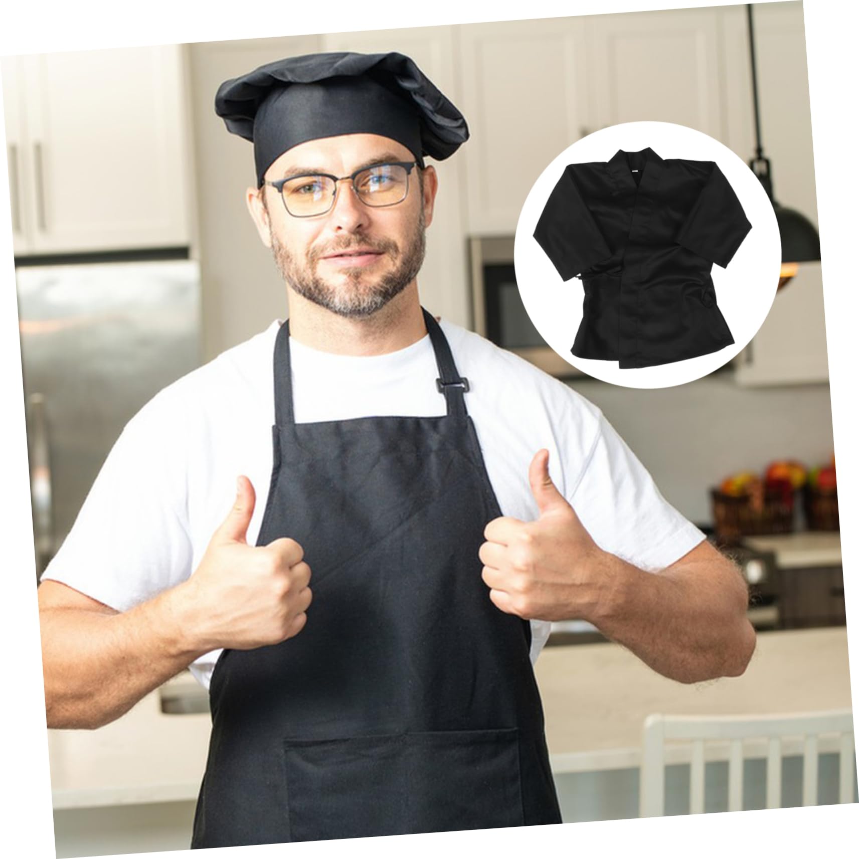 FOMIYES Ropa de Trabajo de Chef Japonesa Kimono Chaqueta de Chef de Sushi para Hombre Disfraz para Bares de Sushi Izakayas y Establecimientos de Cocina Japonesa