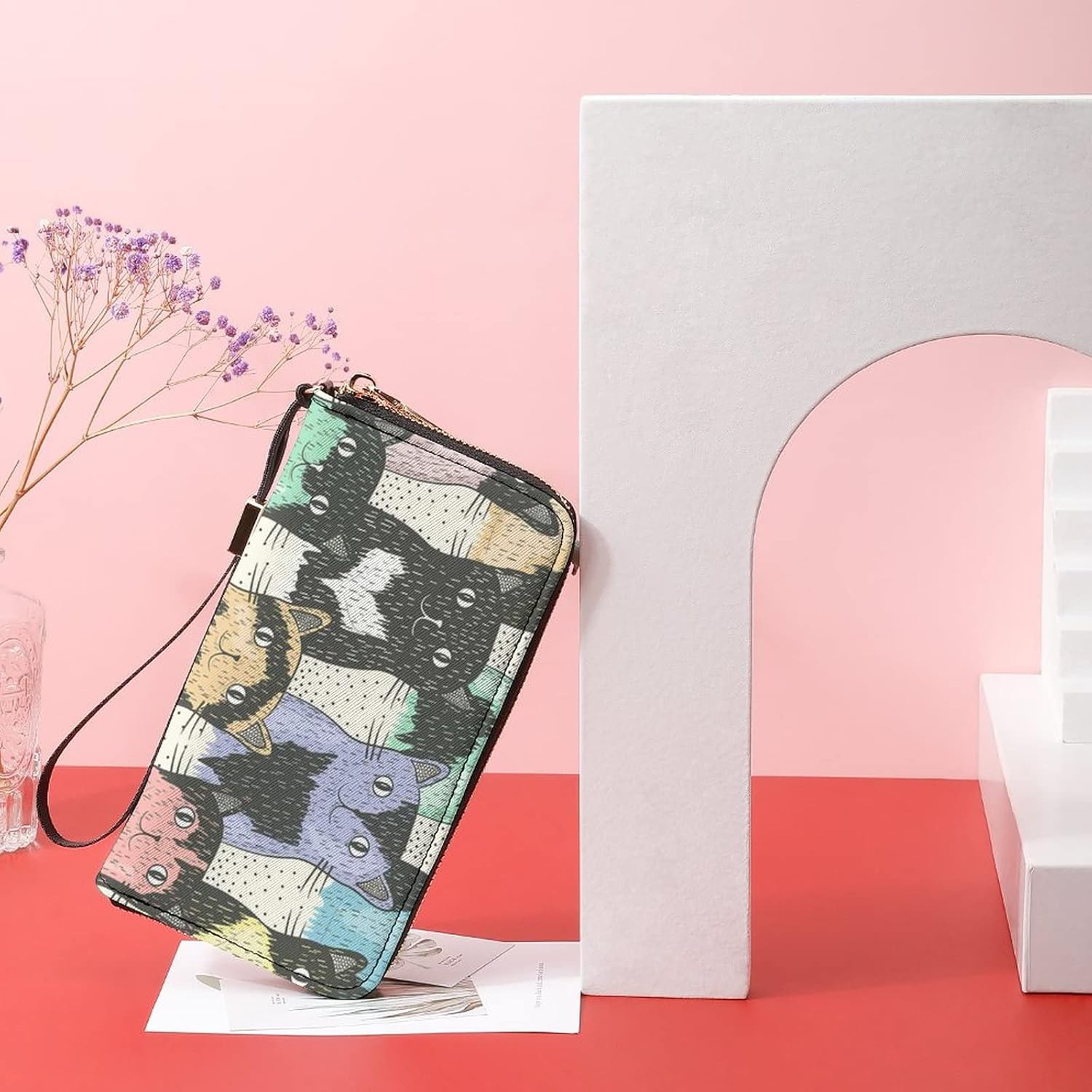 RFSHOP] 財布 長財布 動物柄 アニマル柄 ベスト かわいい 猫 小銭入れ カードケース レディース ウォレット ジッパーウォレット