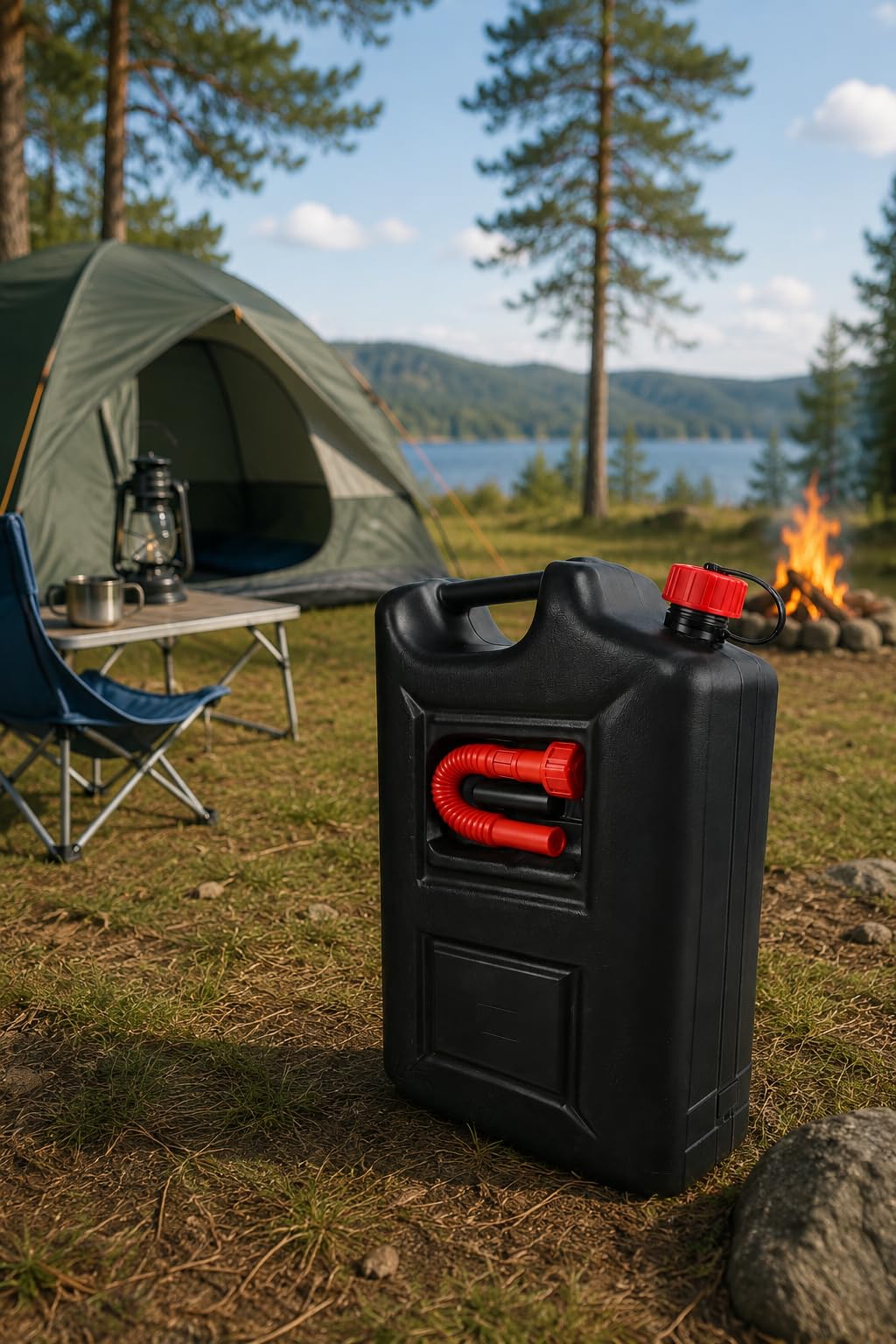 5x Benzinkanister 20L SCHWARZ Kunststoff Dieselkanister Reservekanister Kraftstoffkanister 20 Liter Kanister, Wasserkanister für Benzin Diesel Wasser AdBlue, 20-Liter-Kanister Ausgießer Petrol Can, A