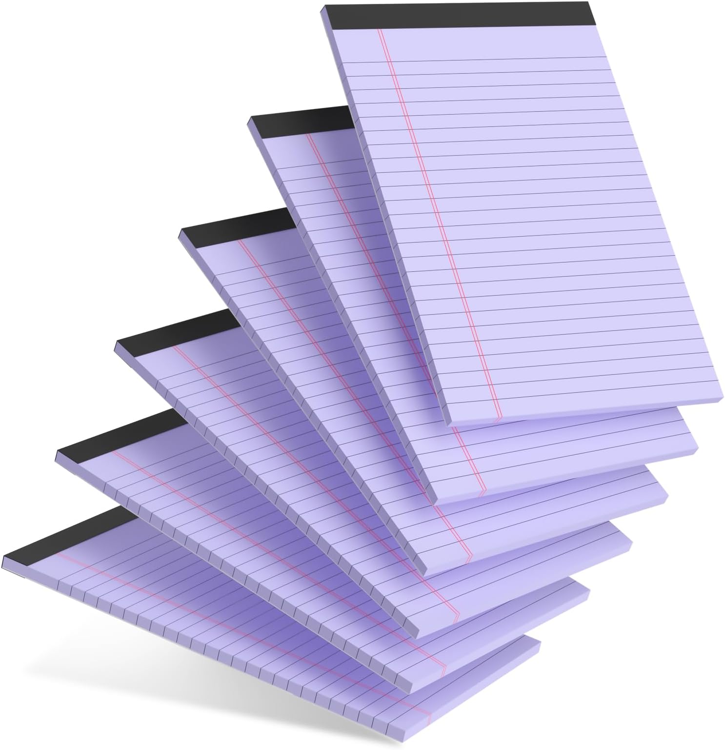 6pcs Small Note Pad 5x8 College Ruled Purple Legal Pads Paper Notepads 6 Pack Clear Print Writing Pads 5 x 8 Legal Pads Perforated Narrow Ruled Pads of Paper Purple