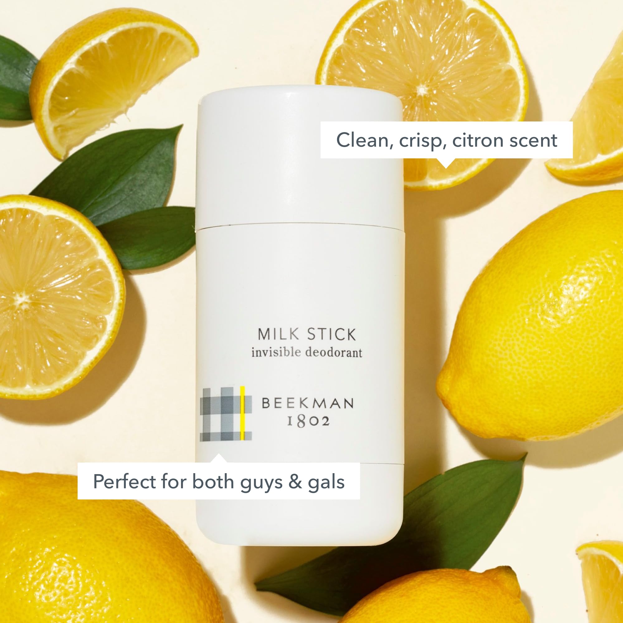 Beekman 1802 Milk Stick Whole Body All-Day Invisible Deodorant - 2.5 oz - Scented - Fights Odor-Causing Bacteria & Controls Sweat - Aluminum Free - Good for Sensitive Skin - Cruelty Free
