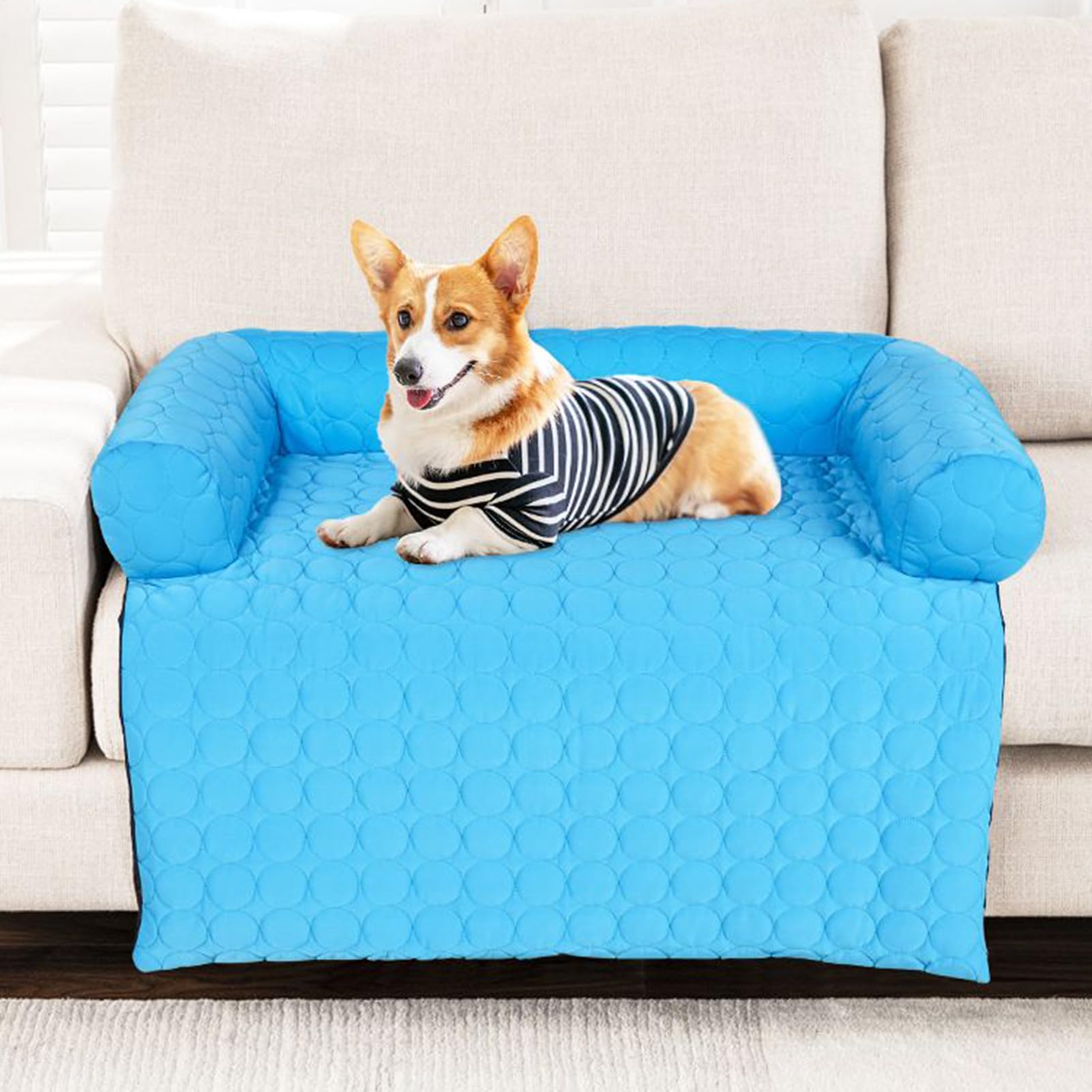 Generico Dogs Cooling Mat, Washable Sleeping Pad, 29.13x29.13in U Shape Pillow Bed, Non-Slip Soft Pet Crate Mats, Summer Cooling Supplies for Small Medium Breed Puppies and Kittens Indoor
