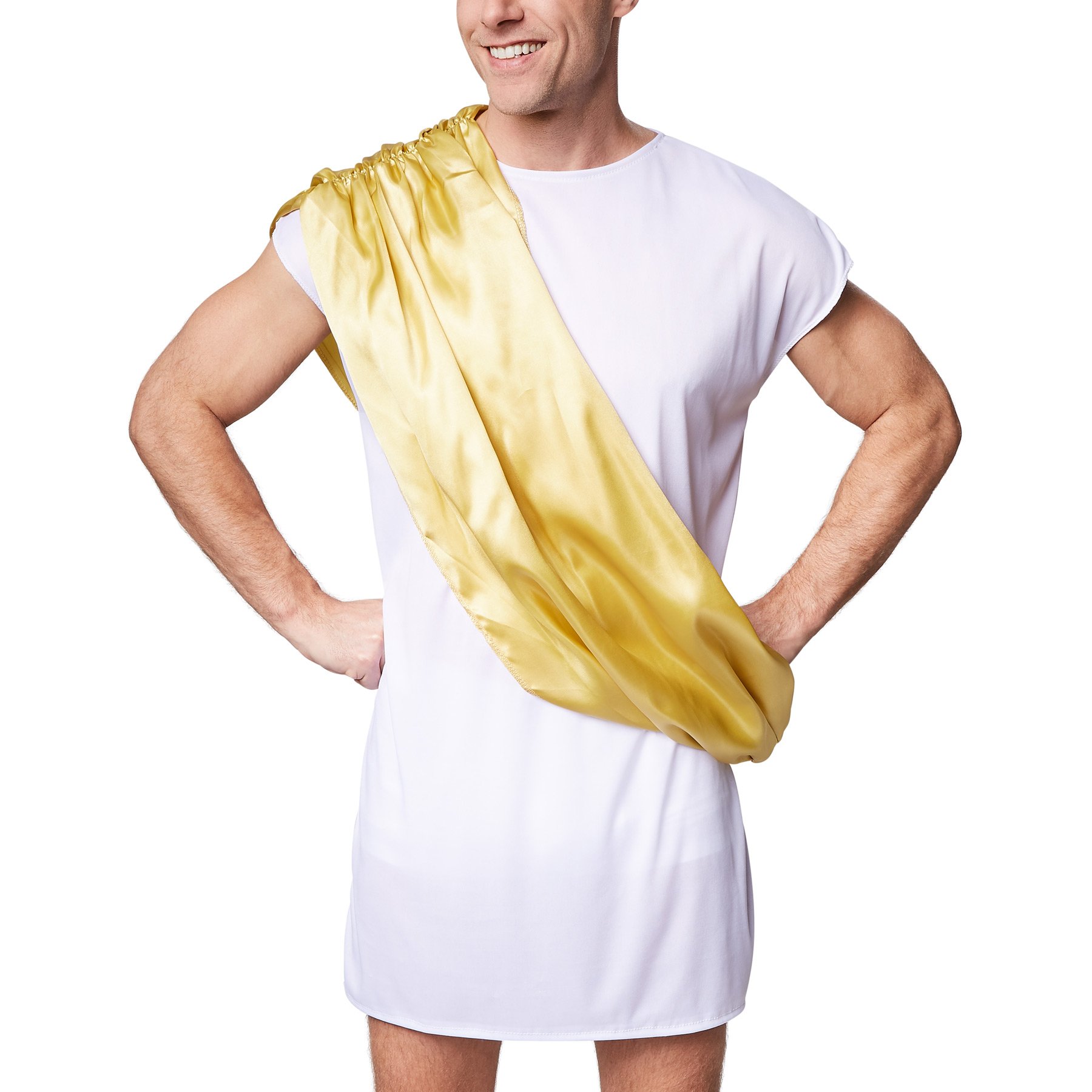 dressforfun Costume da uomo - Legionario Ottavio | Comoda tunica bianca | Fascia giallo-oro da indossare di traverso (M | no. 300343)